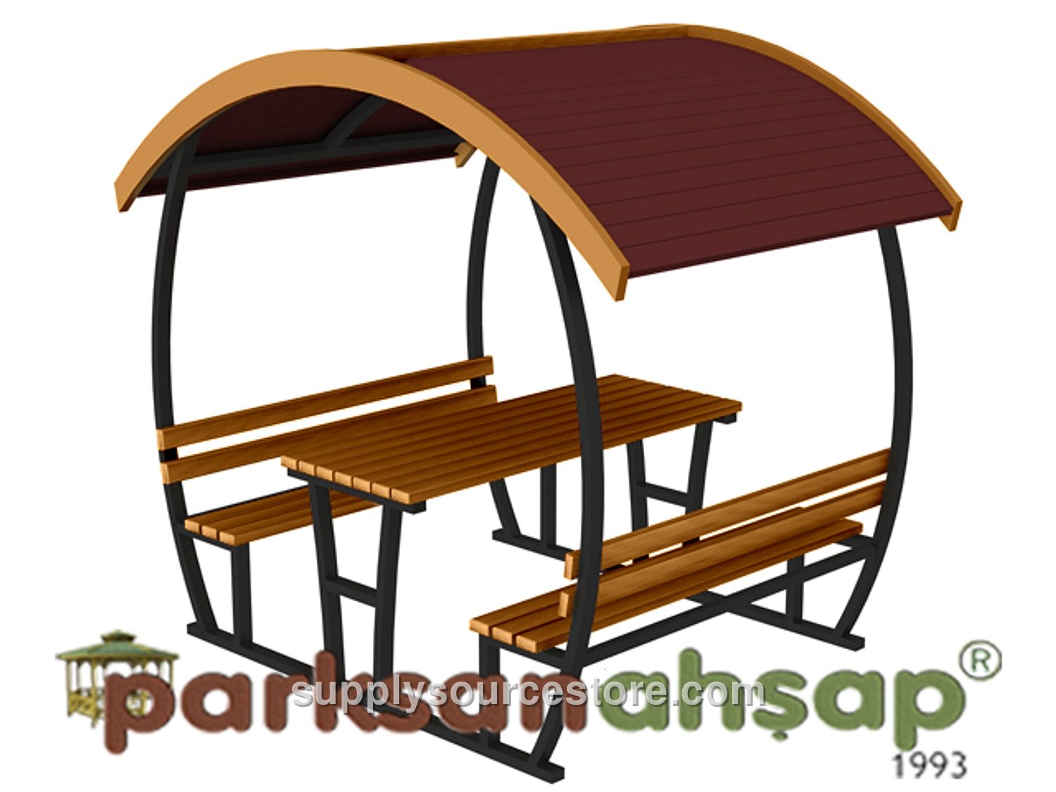 Wooden Covered Picnic Table (Metal) 225(L) x 180(W) x 243(H)