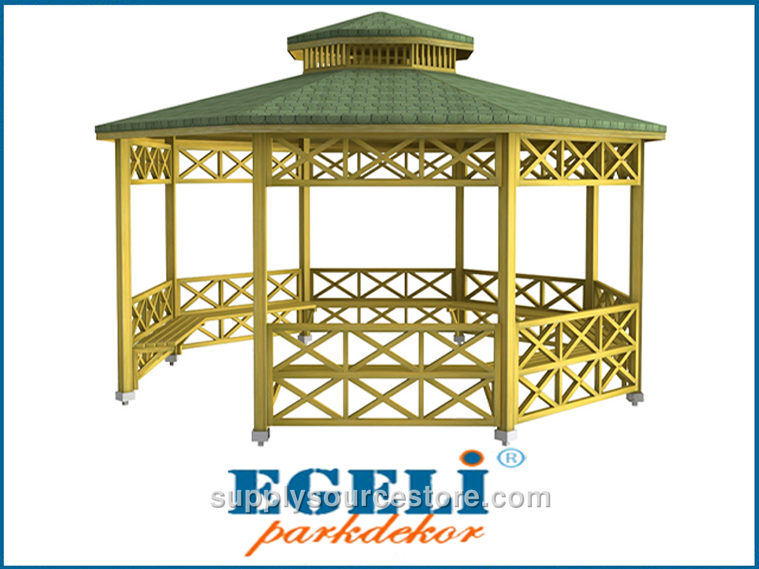 Wooden Octagonal Gazebo 500(L)x500(W)x330(H)