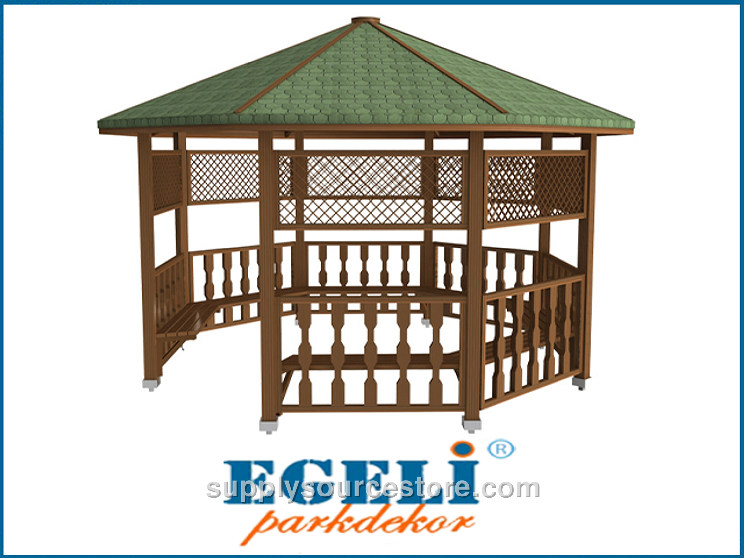 Wooden Octagonal Gazebo 400x400x300