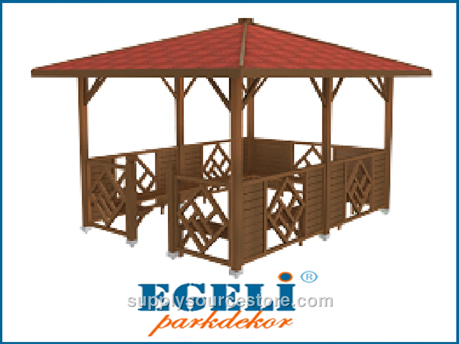 Wooden Rectangular Gazebo 300x400x300 (L×W×H)