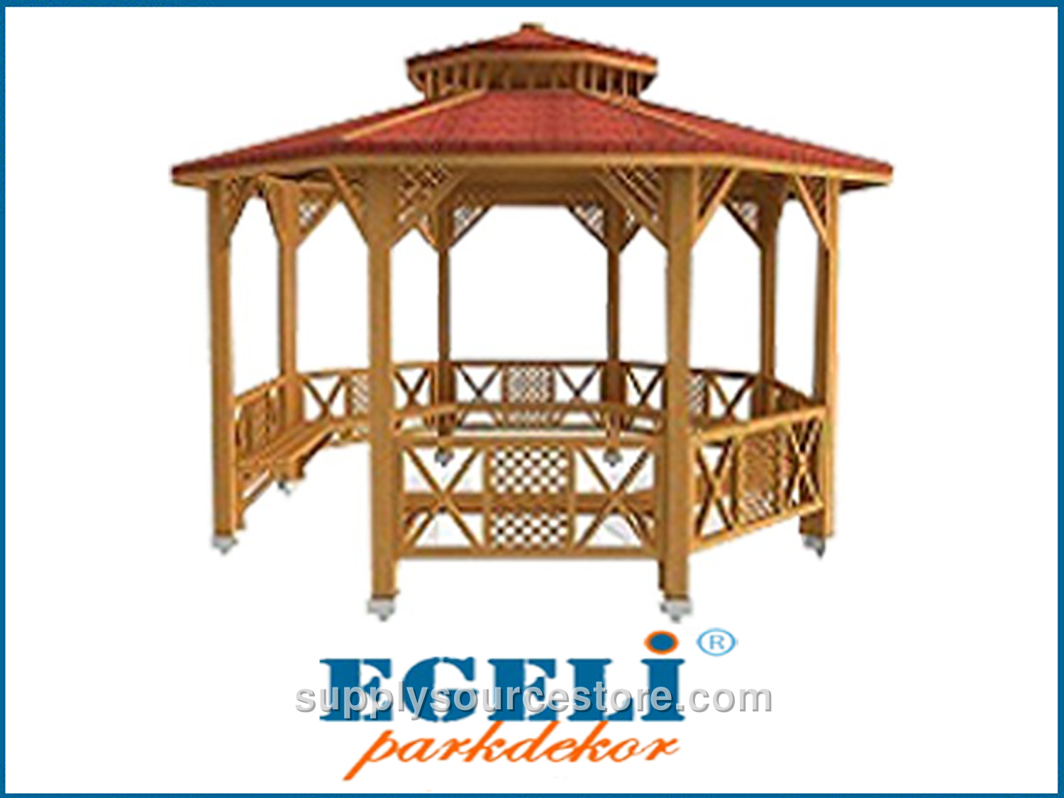 Wooden Octagonal Gazebo 400(L)x400(W)x330(H)