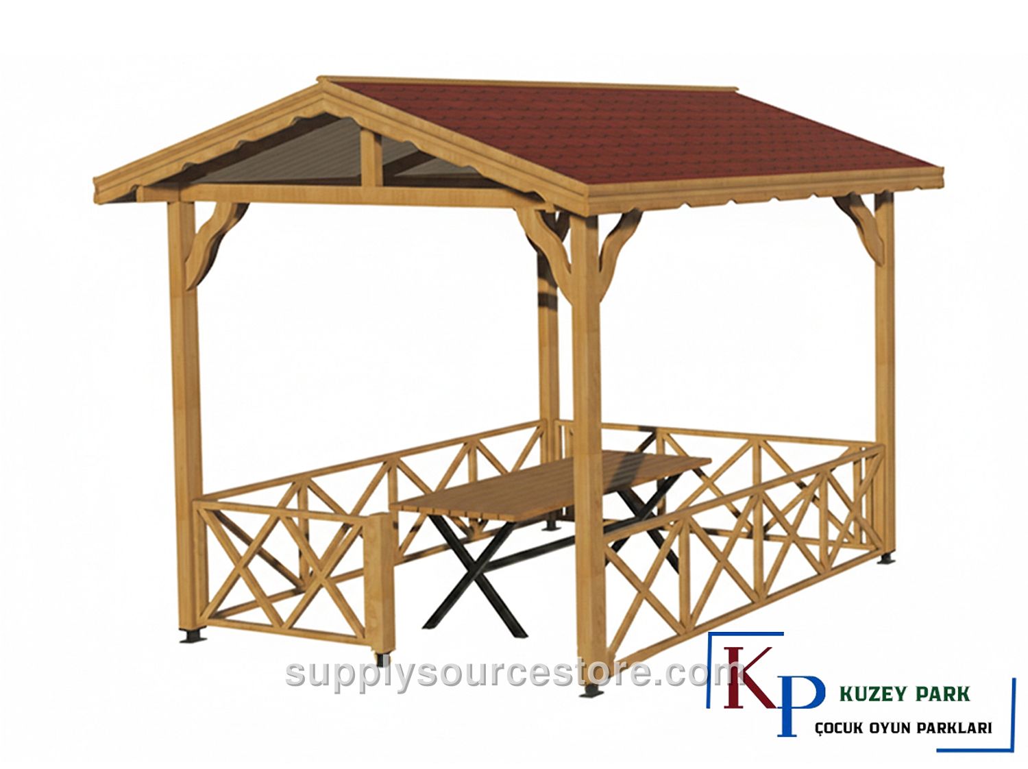 Wooden Gazebo Pavilion 250x300x250 (L×W×H)