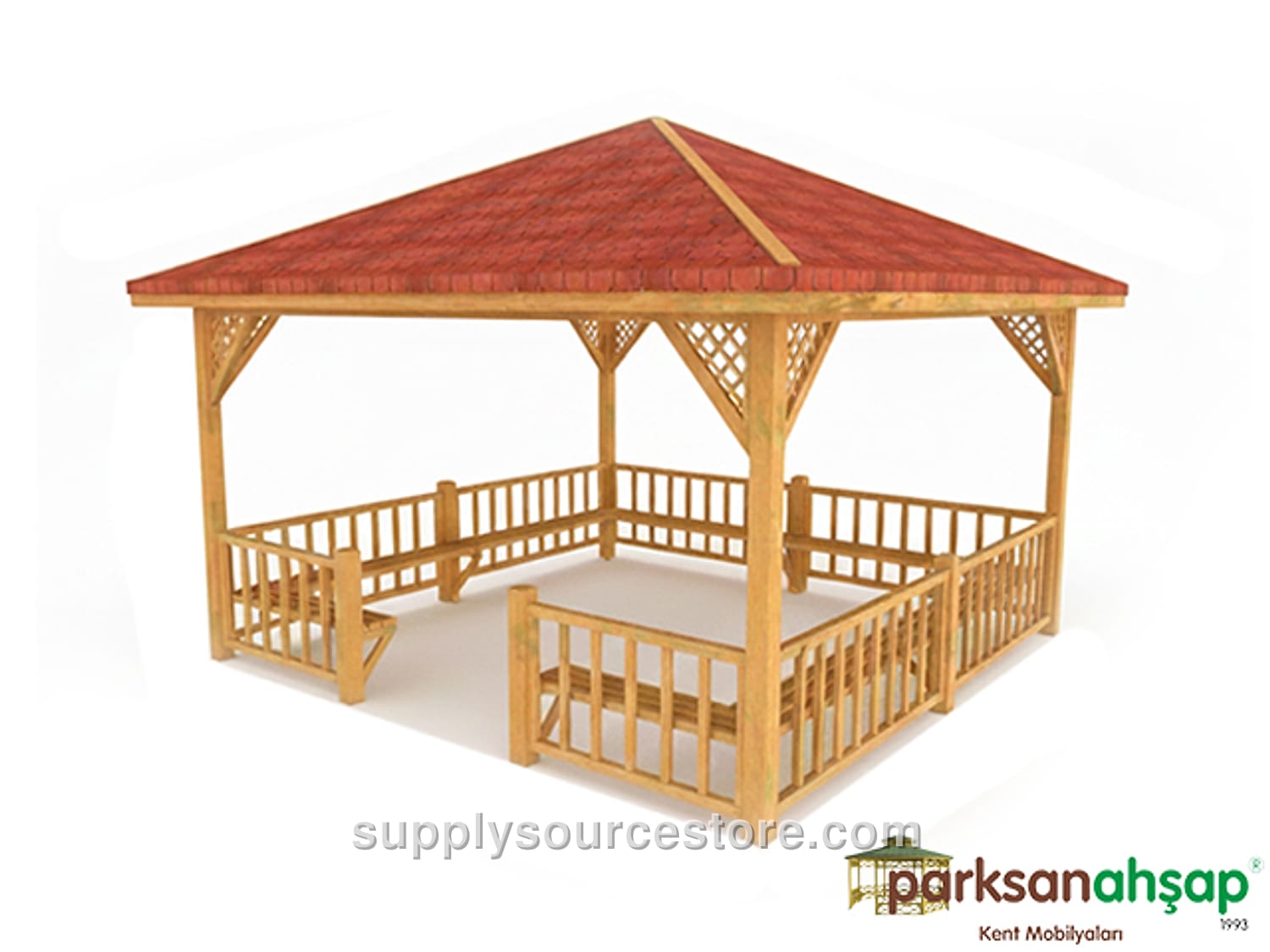 Wooden Gazebo Square 400(L)x400(W)x300(H) · SS-012368