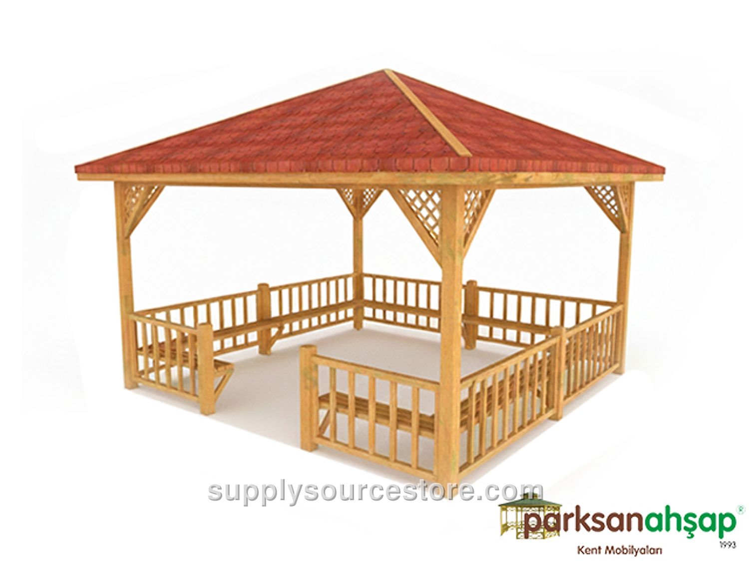 Wooden Picnic Gazebo Square 400(L) x 400(W) x 300(H)