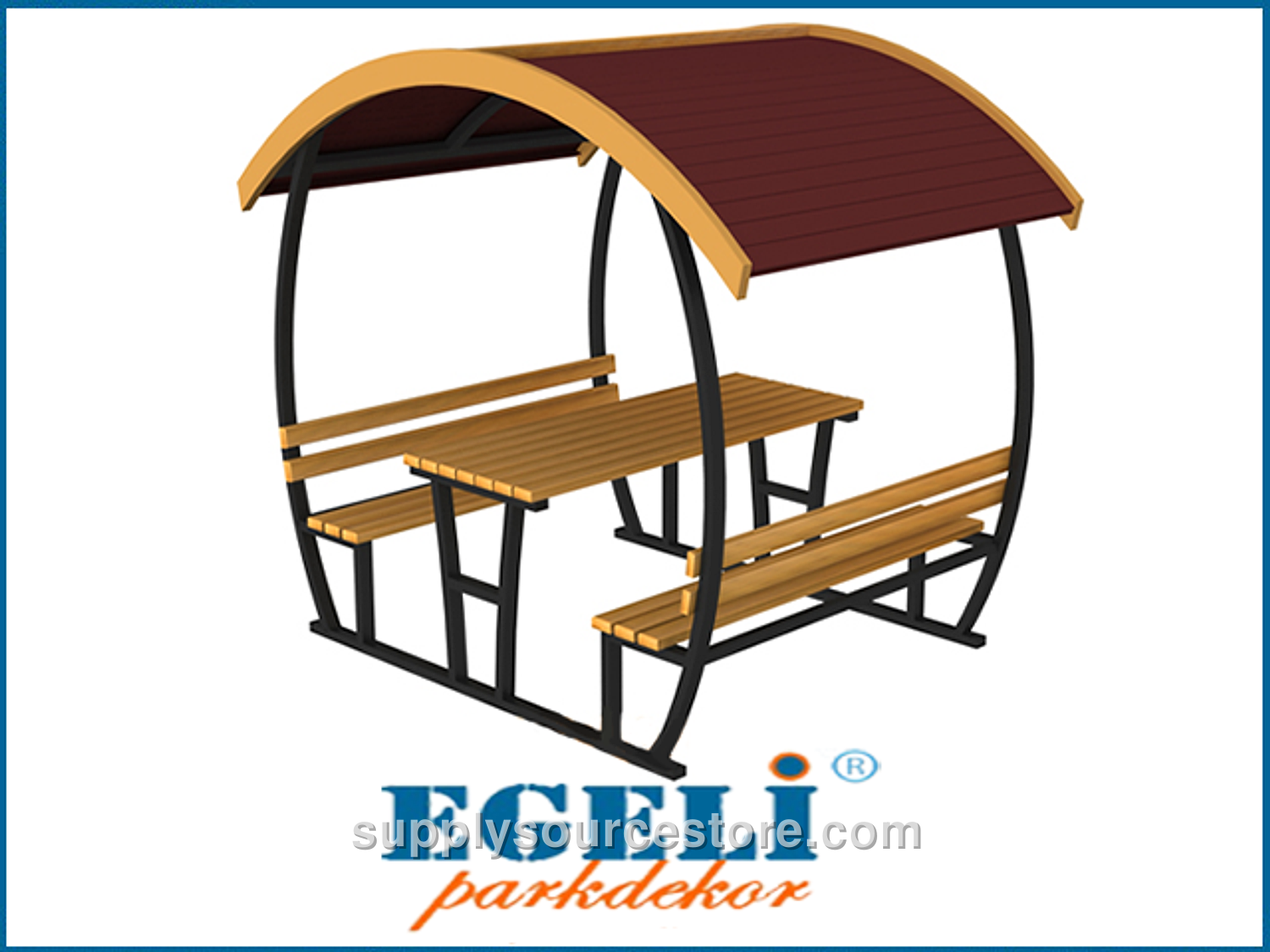 Covered Picnic Table (Metal) 225(L)x180(W)x243(H)