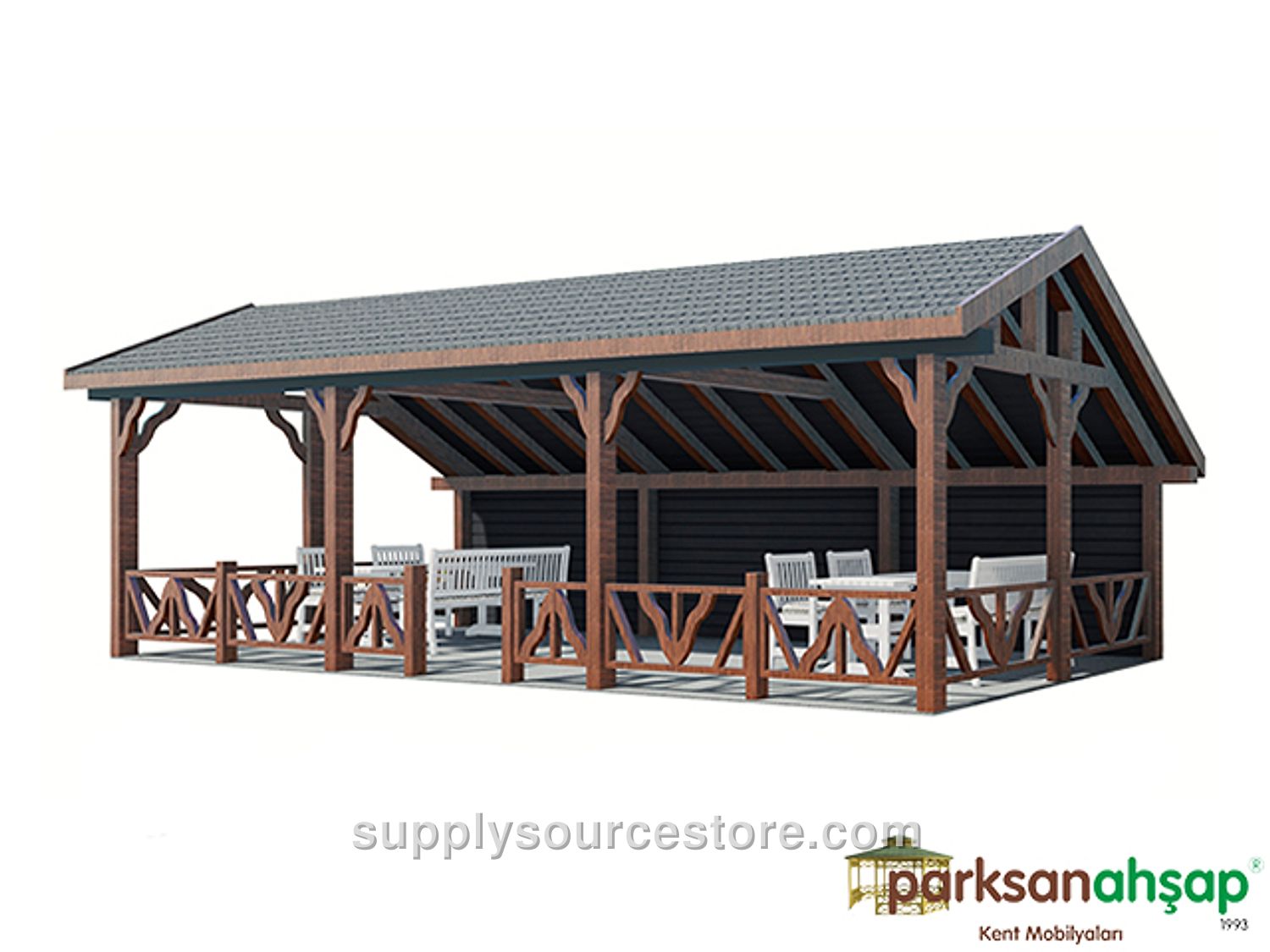 Wooden Gazebo Rectangular 300(L) x 900(W) x 330(H)