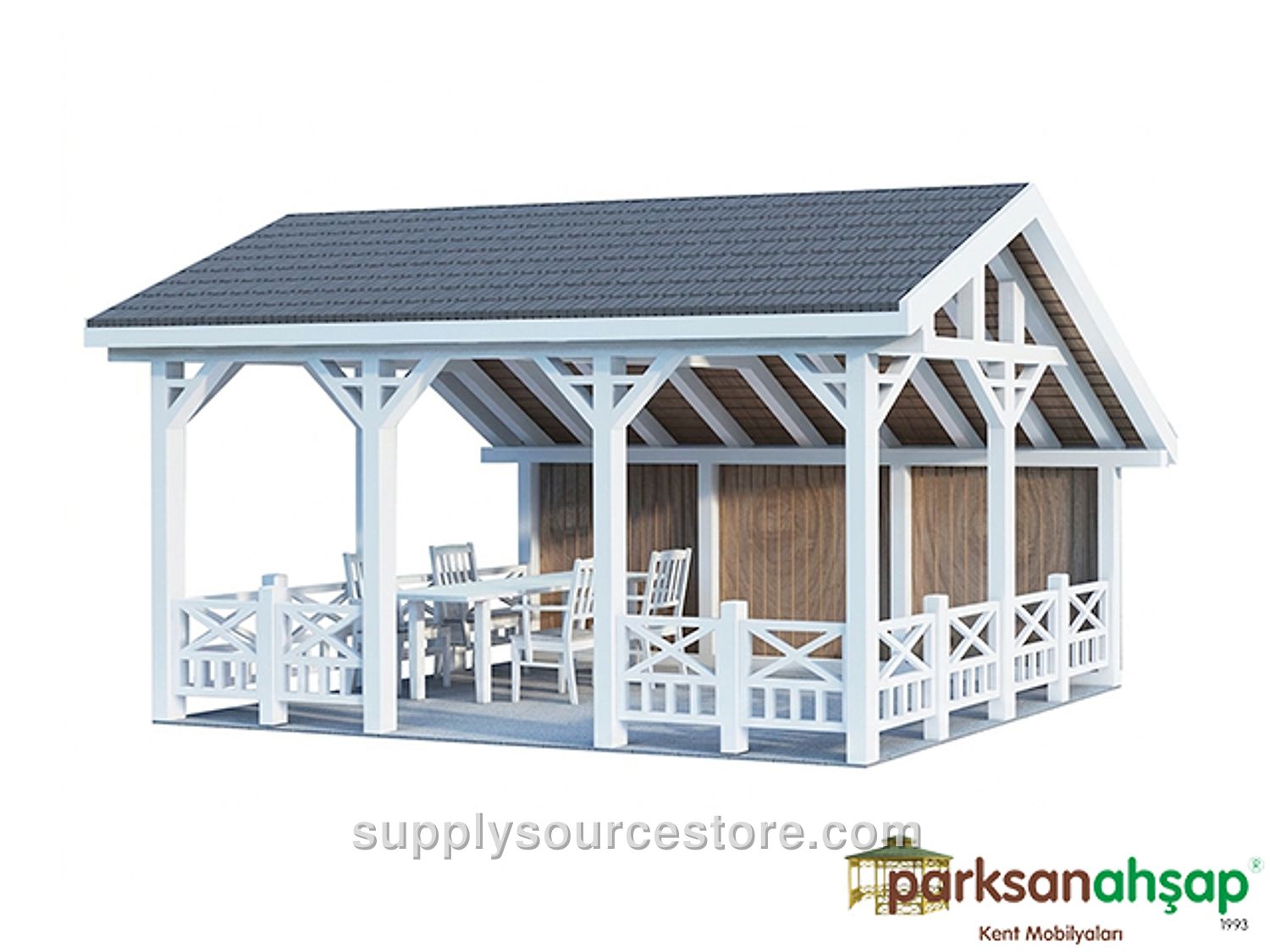 Wooden Rectangular Gazebo 300(L) x 500(W) x 330(H)