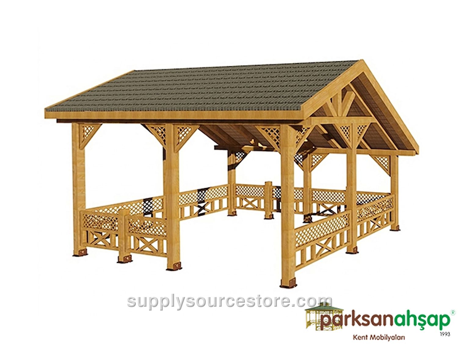 Wooden Rectangular Gazebo 300x400x330 (L×W×H)
