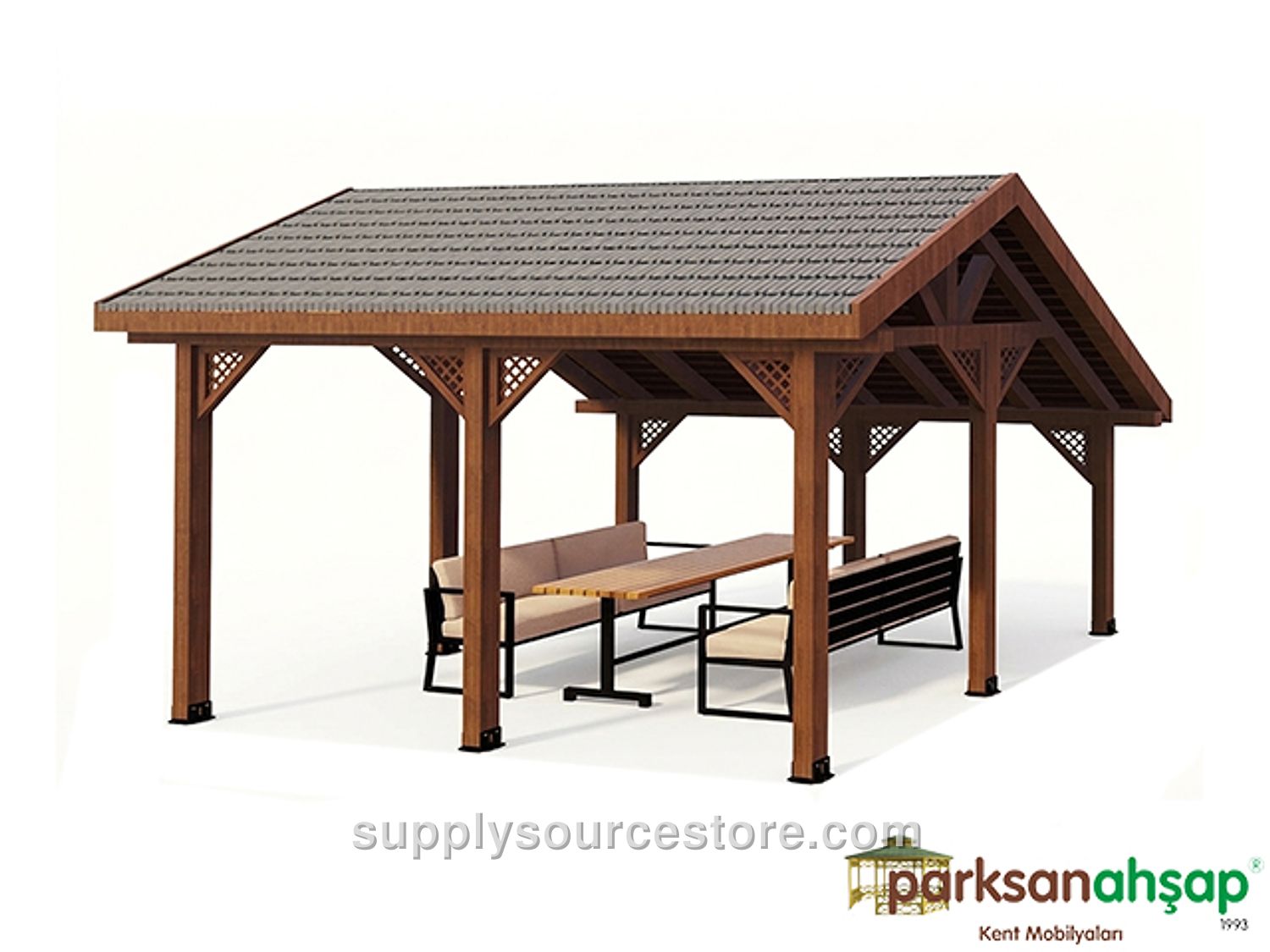 Wooden Rectangular Gazebo 300x400x330 (L×W×H)
