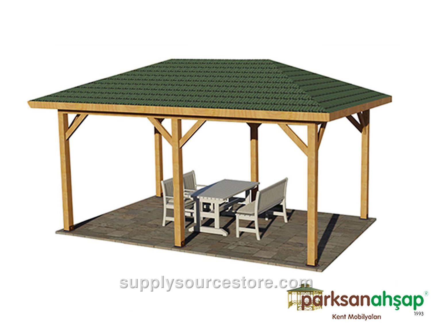 Wooden Rectangular Gazebo 300x500x330 (L*W*H)