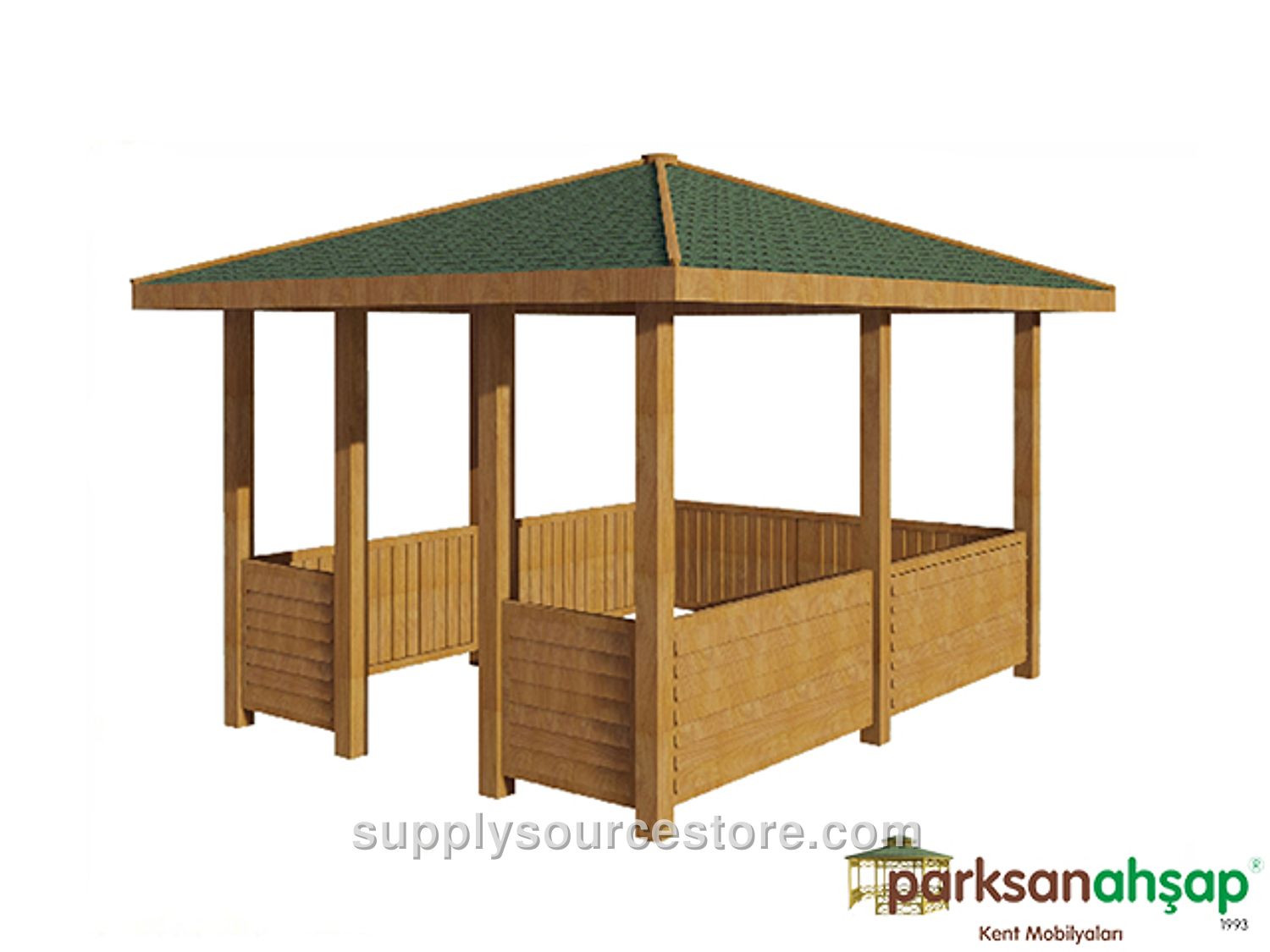 Wooden Rectangular Picnic Gazebo 300x400x300 (L*W*H)