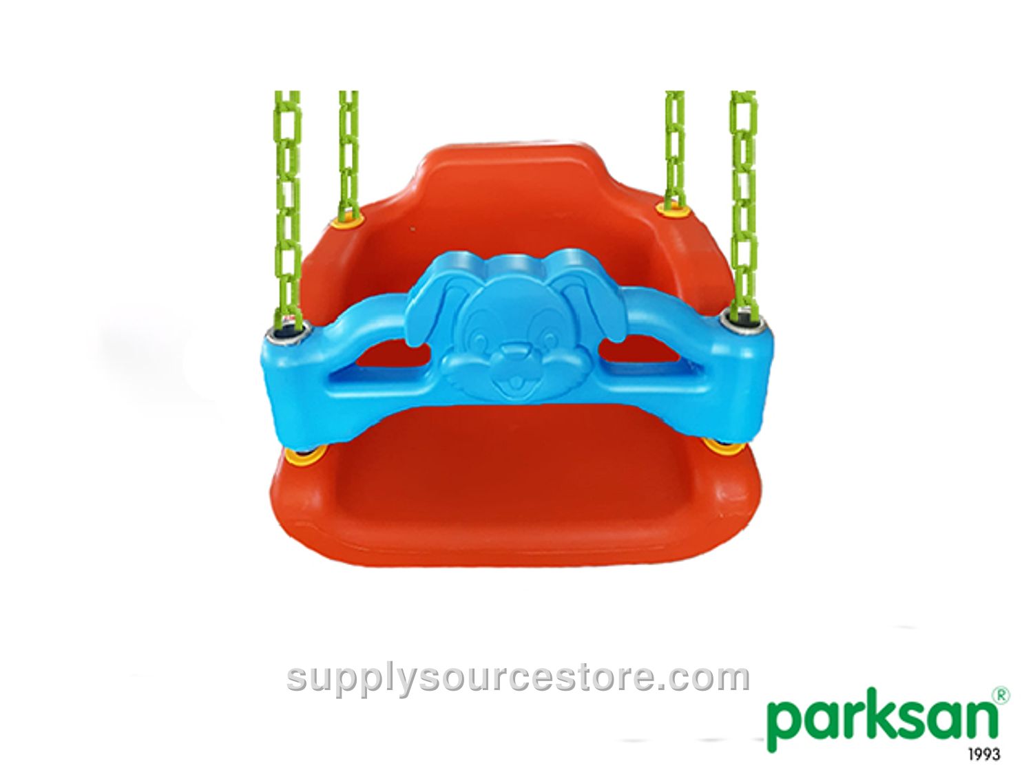 Protected Swing Seat with Plastic-Covered Chain