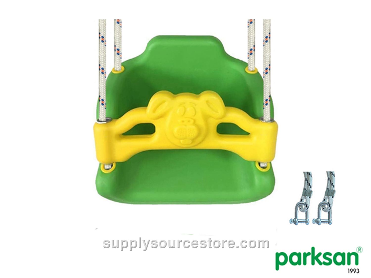 Protected Swing Seat With Metal Pipe Rope