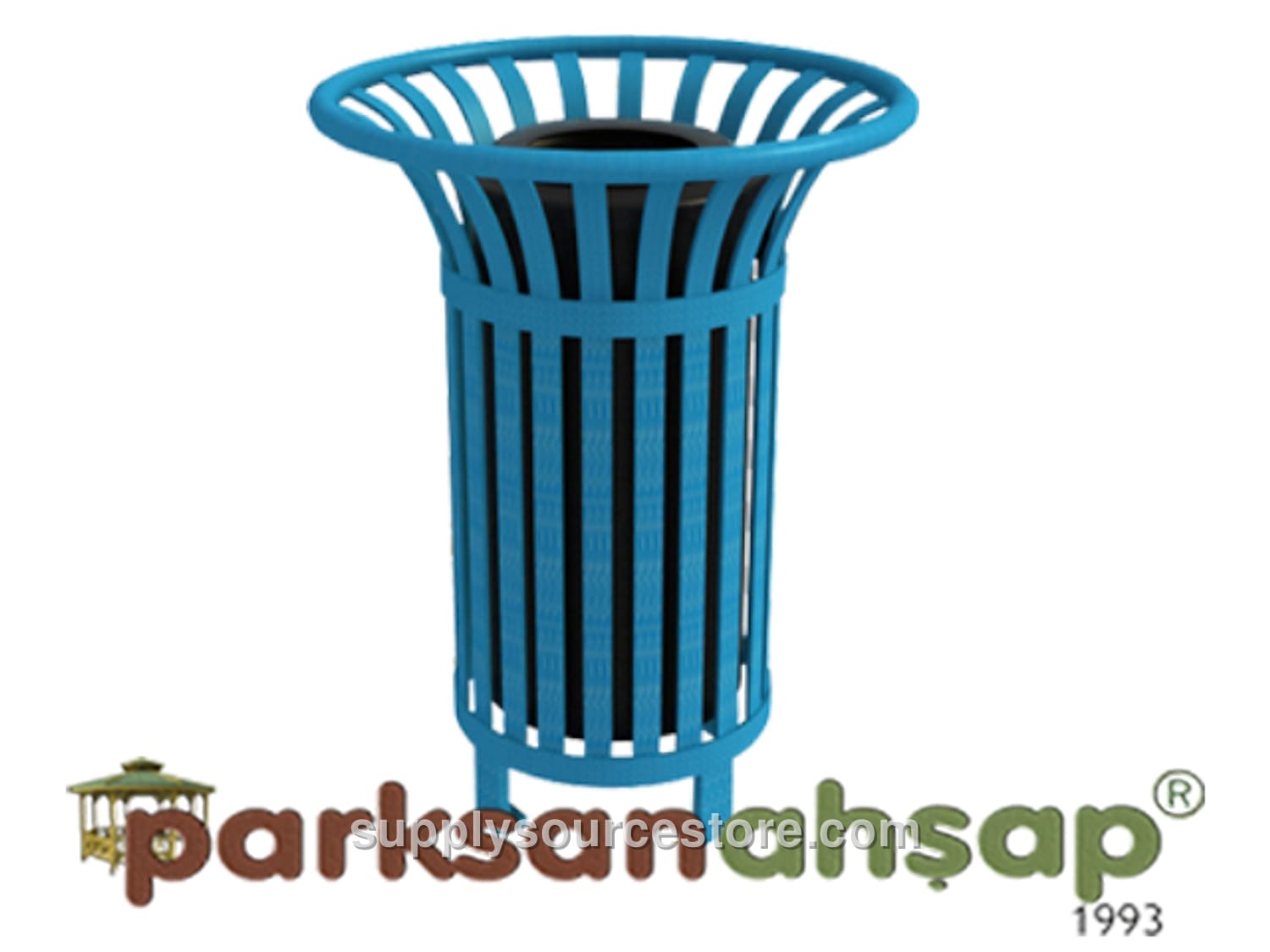 Outdoor Metal Litter Bin (With Ash)