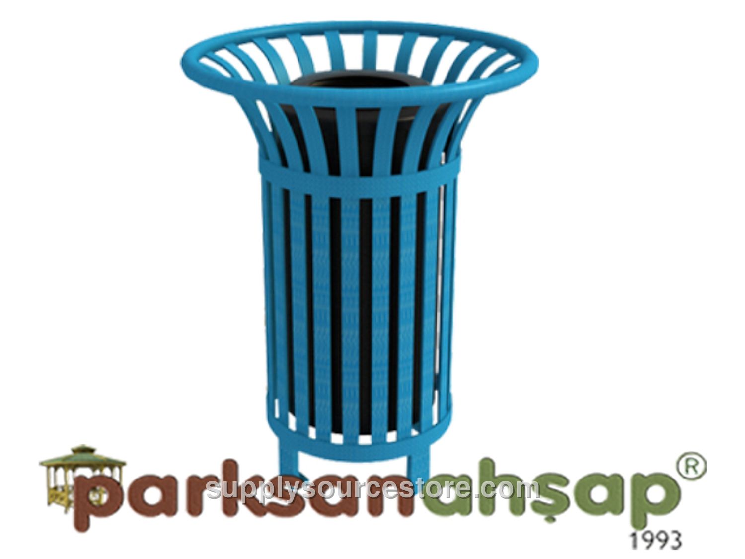 Wood Outdoor Metal Litter Bin