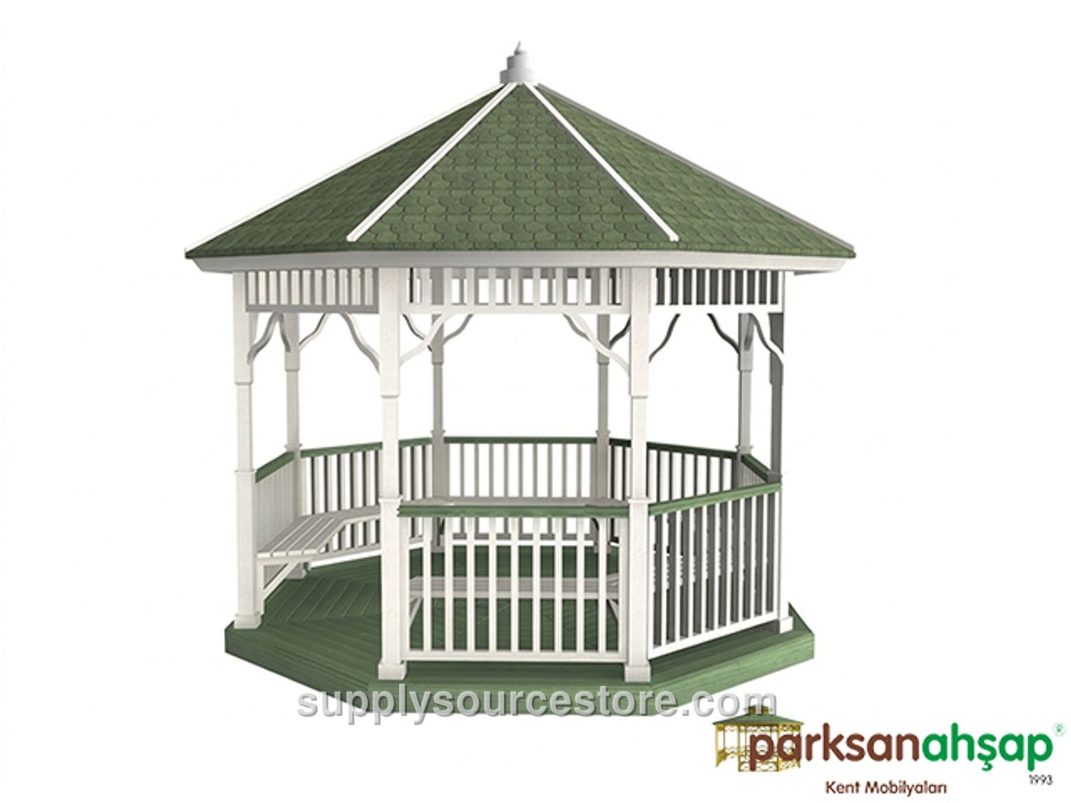 Wooden Octagonal Gazebo 400(L)×400(W)×300(H)