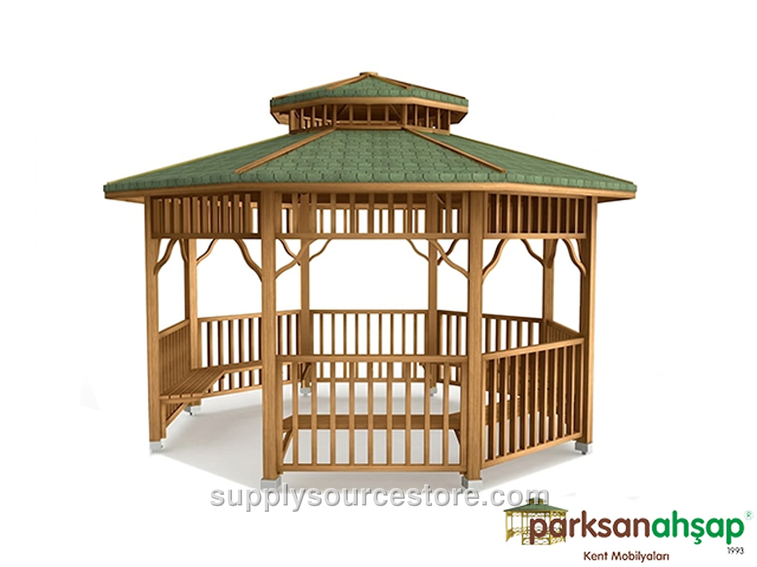 Wooden Octagonal Gazebo 400(L) x 400(W) x 330(H) · SS-012437