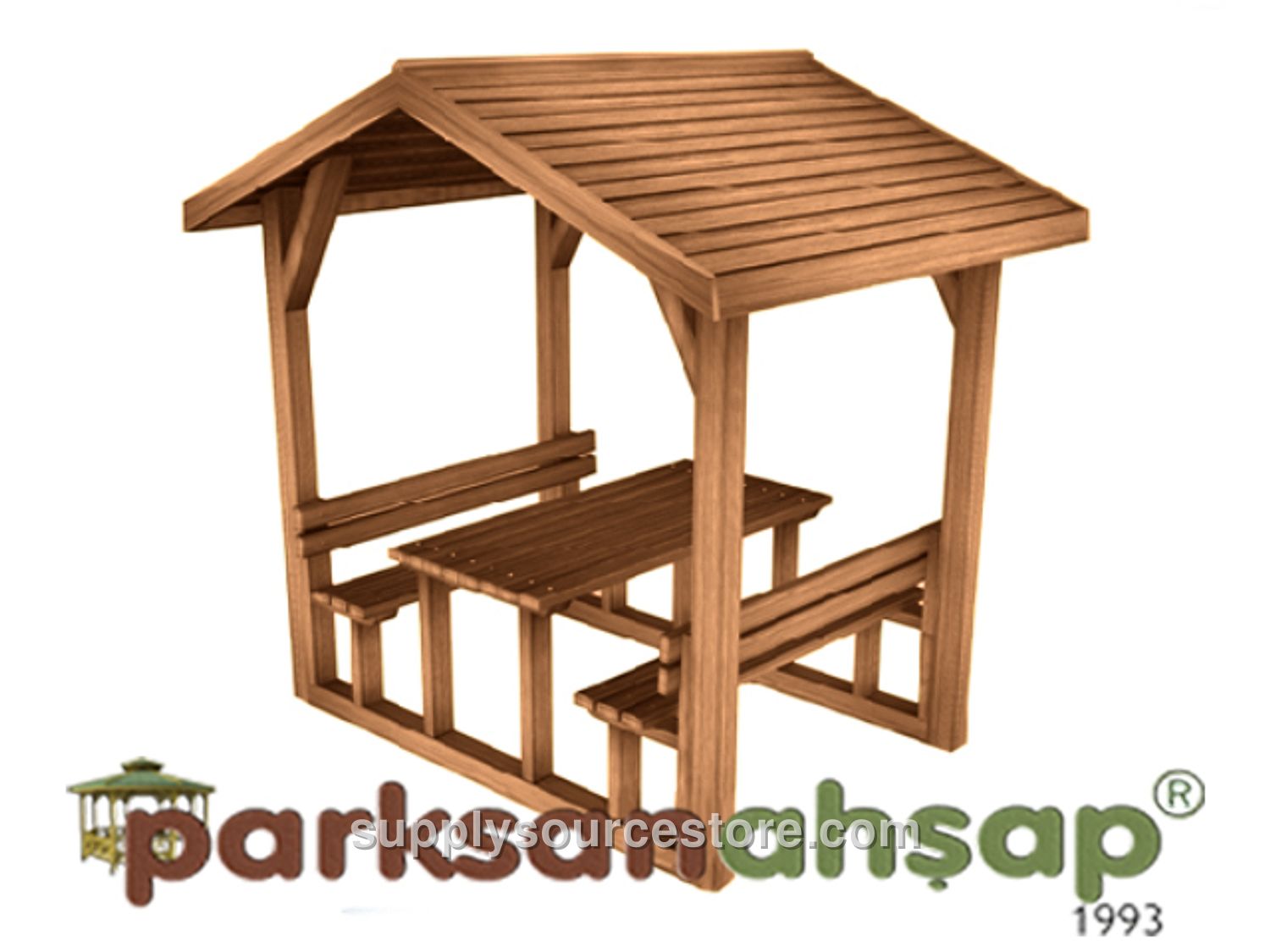 Wooden Covered Picnic Table 210(L) x 195(W) x 250(H)