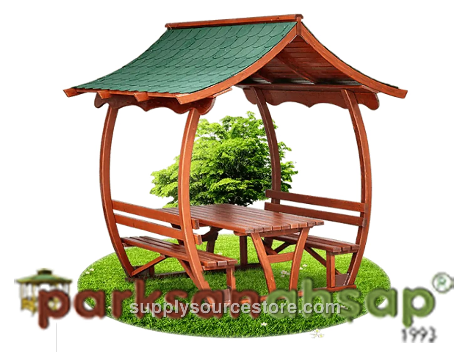 Wooden Roofed Picnic Table 250(L) x 262(H) x 250(W)