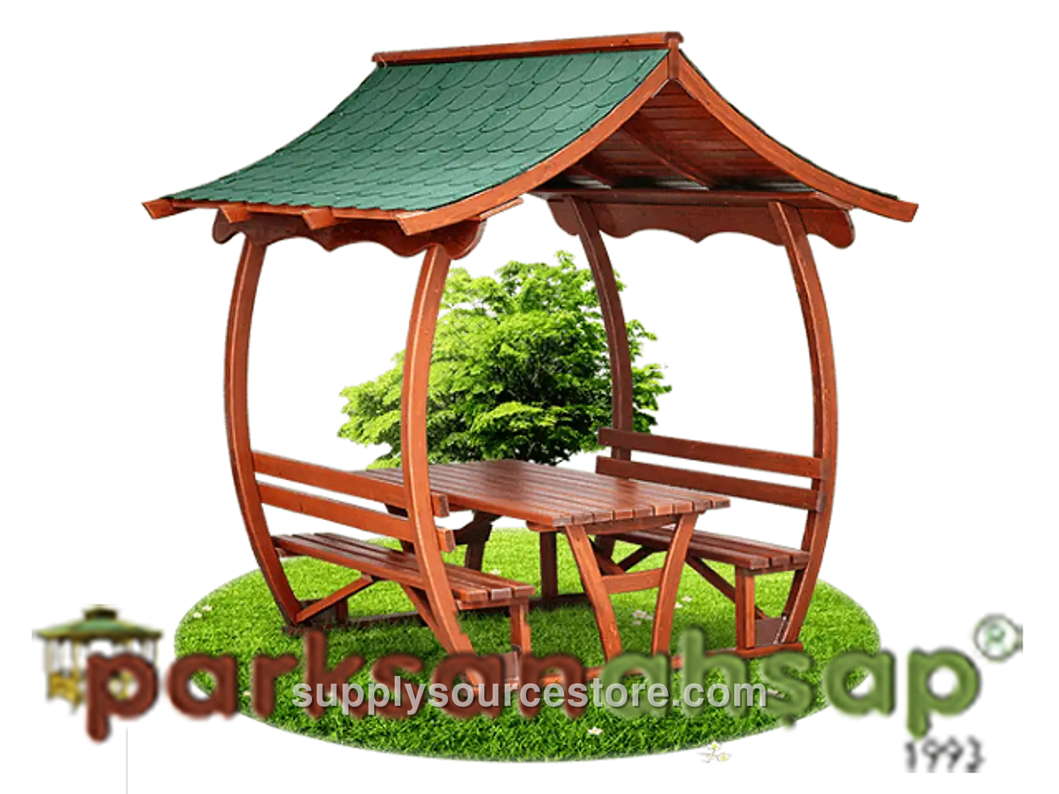 Wooden Covered Picnic Table 250(L) x 262(H) x 250(W)