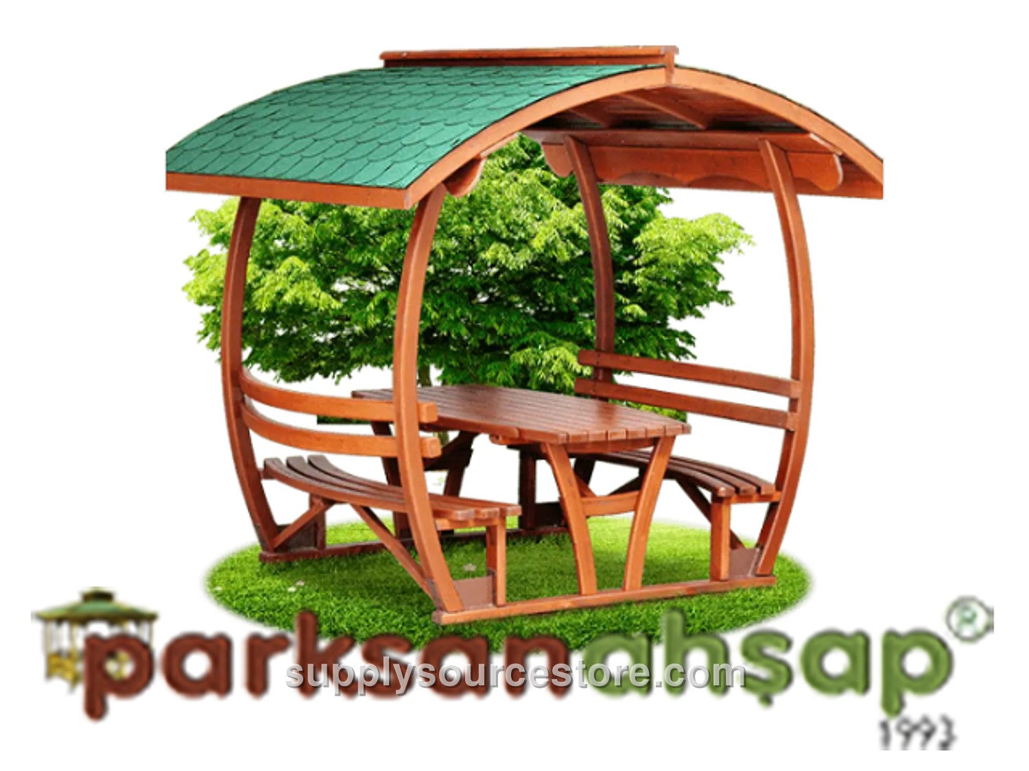 Wooden Covered Picnic Table 250(L) x 245(H) x 250(W)