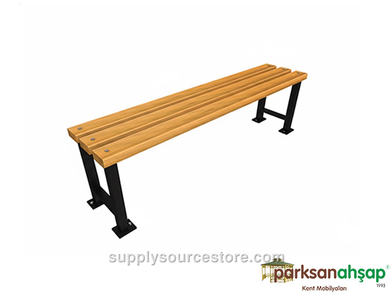 Wood Metal Leg Bench