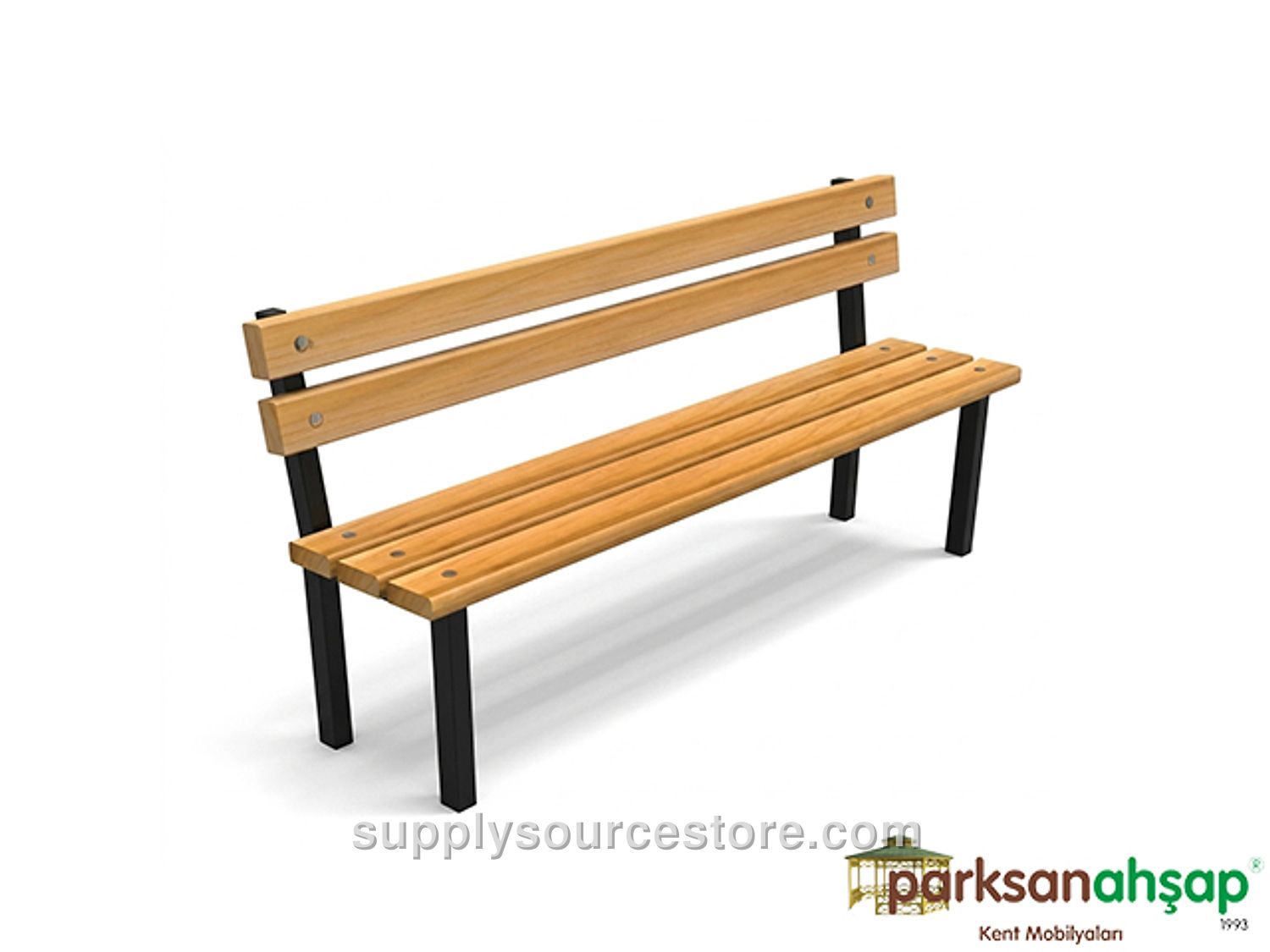 Wooden Bench with Metal Legs 140(L)x30(W)x70(H)