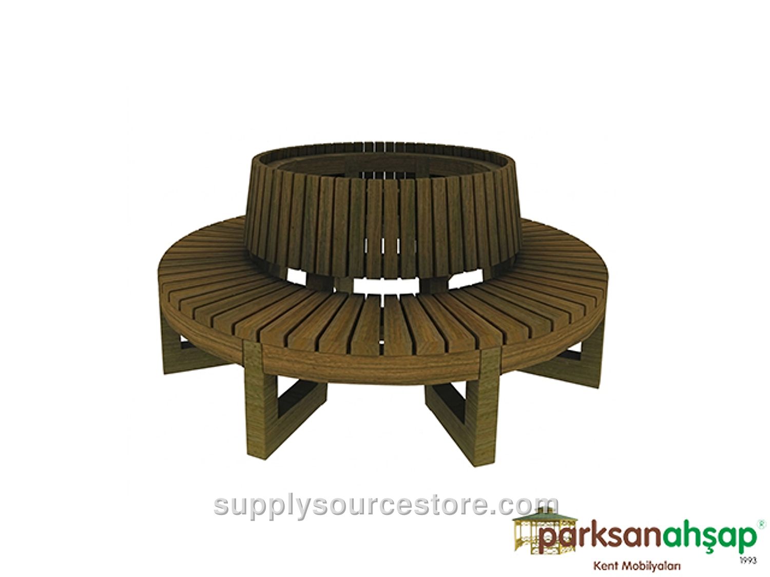 Wooden Under-Tree Bench – Ø190cm (74.8 in)