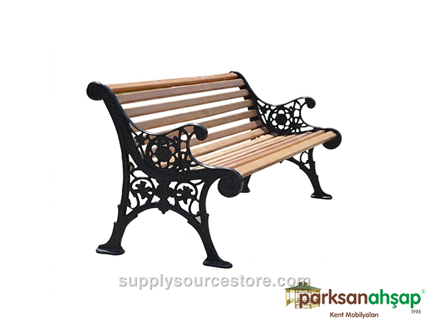 Wooden Cast Iron Foot Bench 140(L) x 40(W) x 80(H)