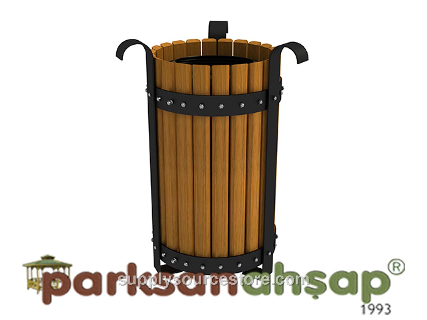 Wood Outdoor Litter Bin 35(W)x57(H)