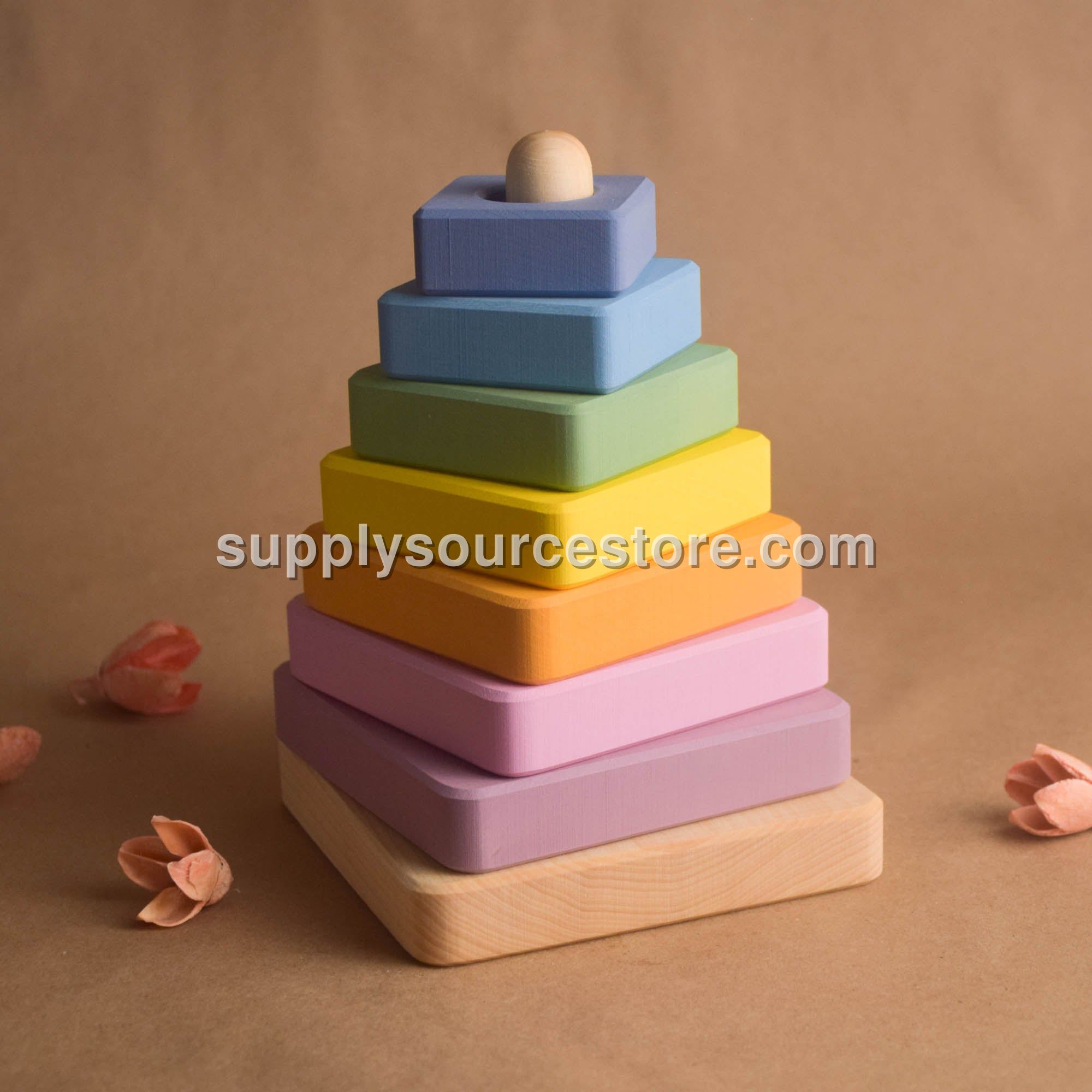 Pastel Ring Stacking Toy Square