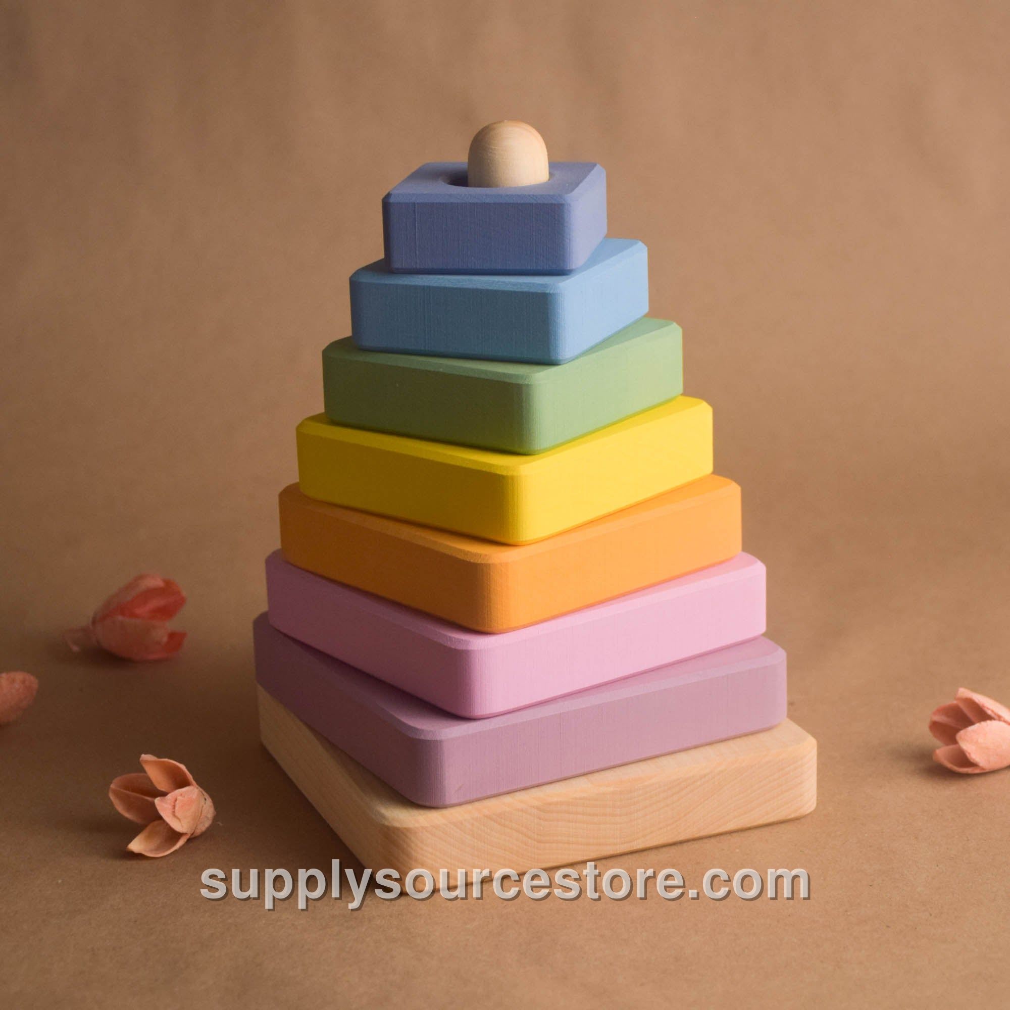 Pastel Ring Stacking Toy Square