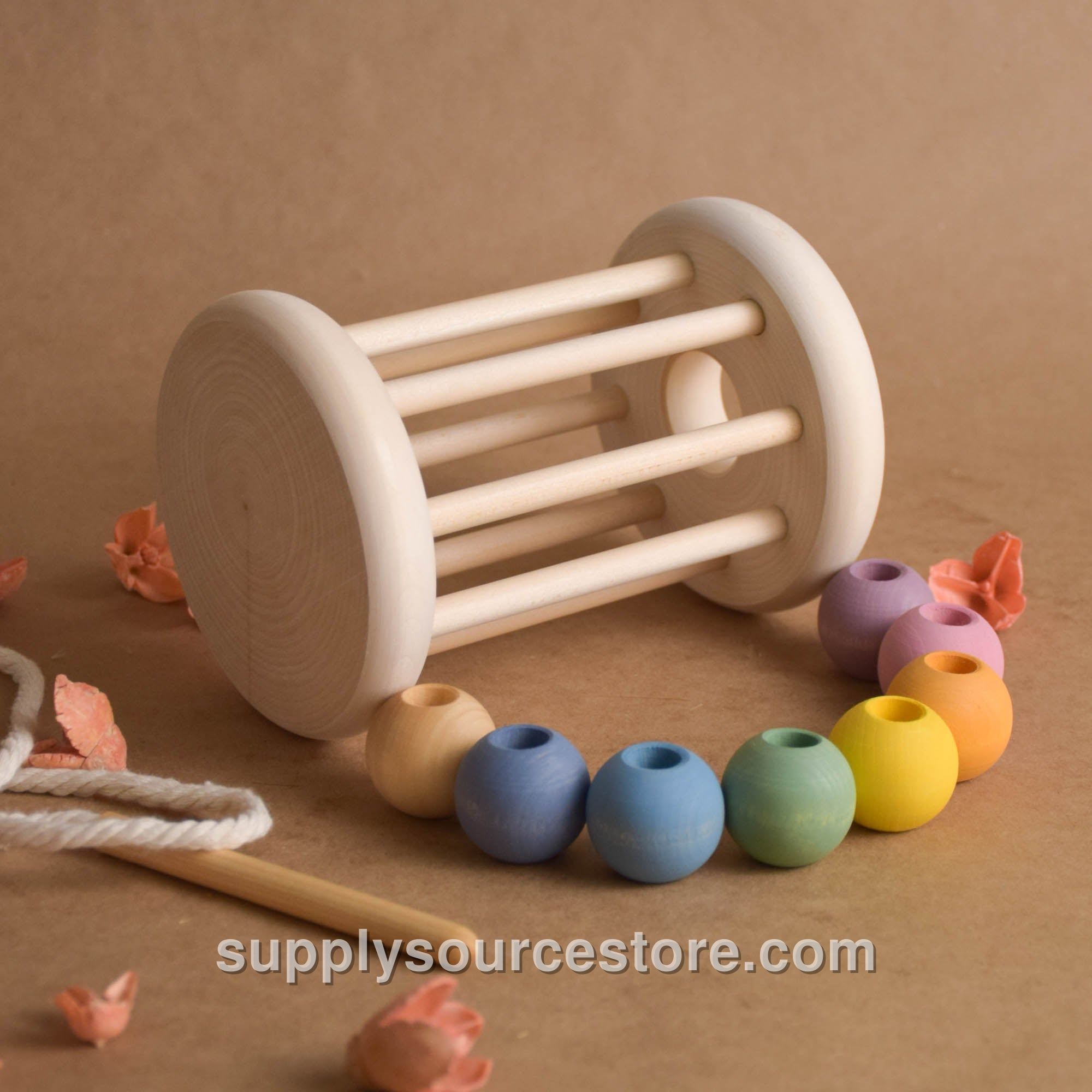 Pastel Rolling Ball Cylinder with Lacing