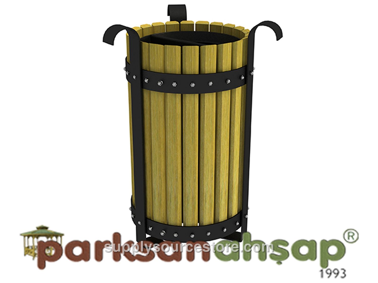 Wooden Outdoor Litter Bin (35(W)x57(H))