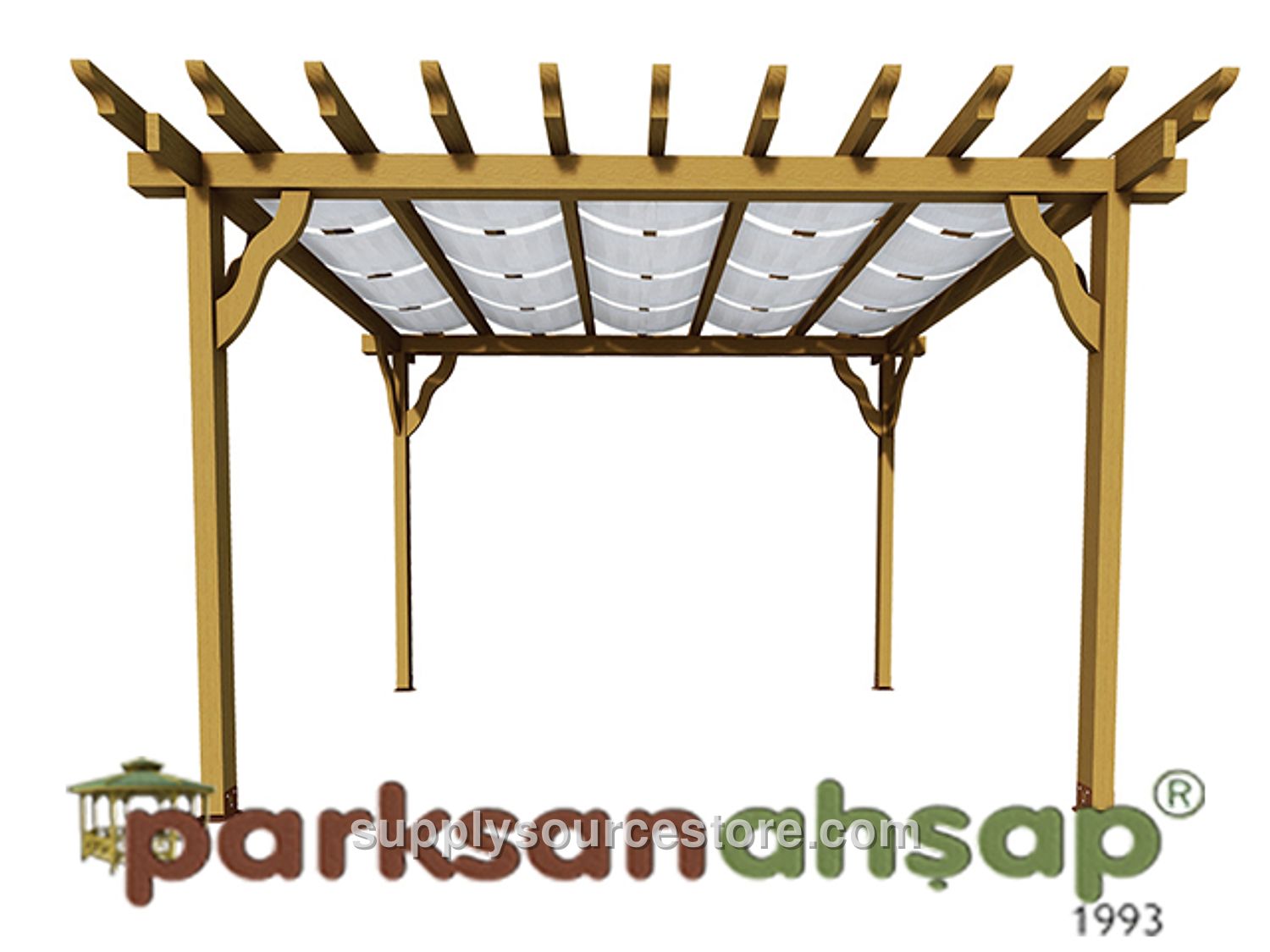 Wooden Braced Pergola 300(L)×500(W)×250(H)