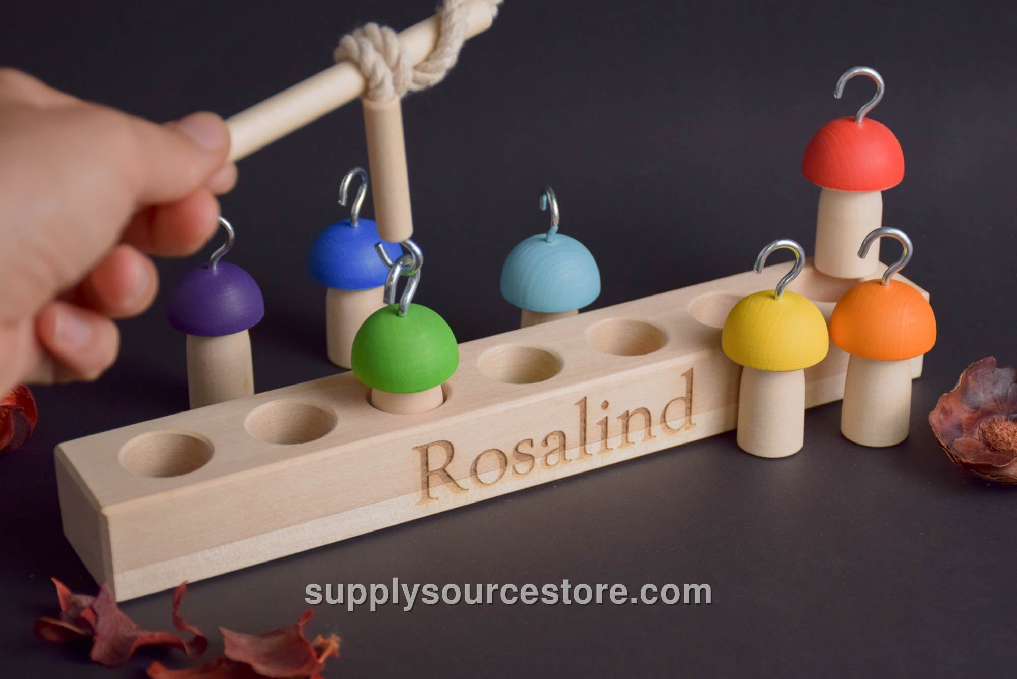 Balancing Game for Kids Mushrooms on Fishing Rod Rainbow