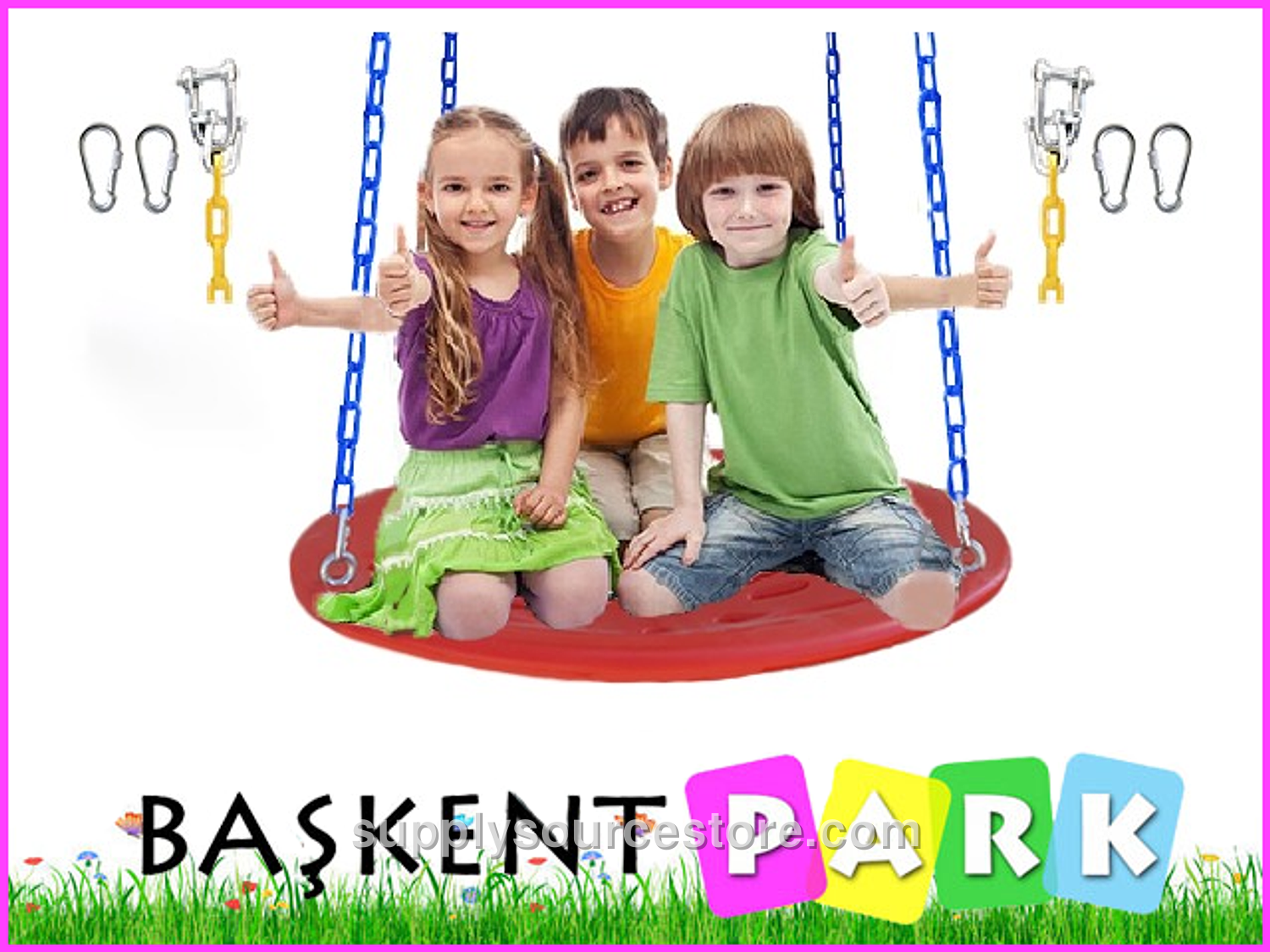PE Nursery Swing Seat (Soft Plastic Covered Chain) Ø80 cm (31.5 in)
