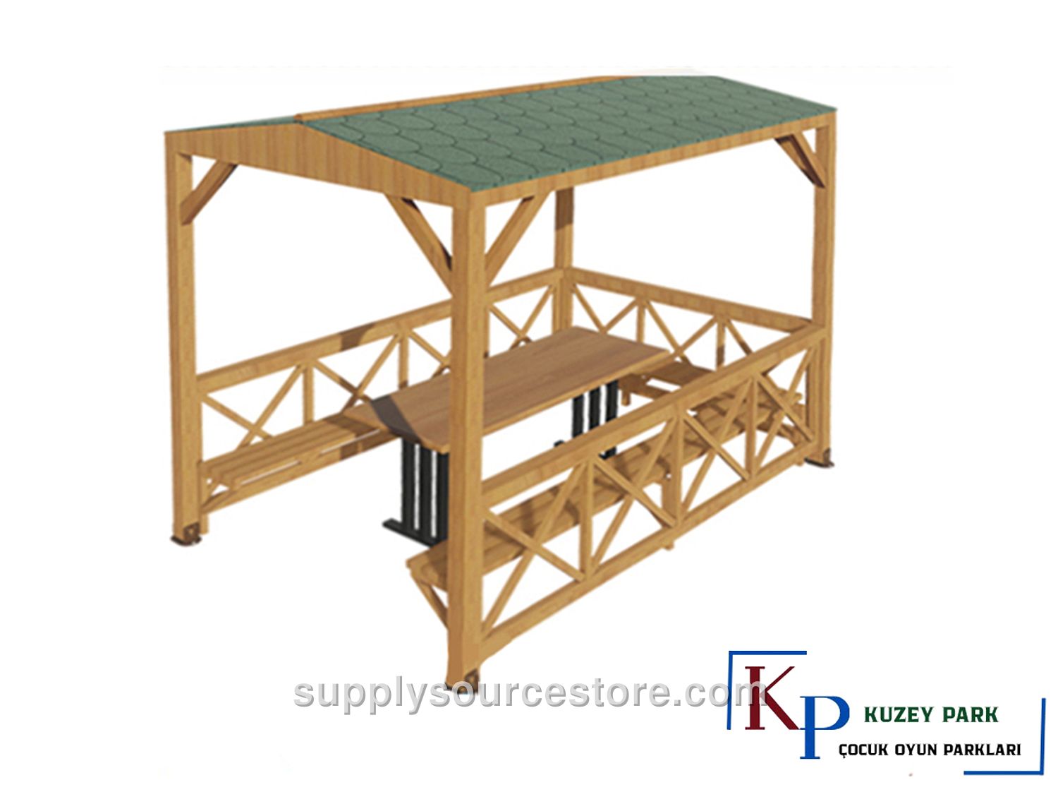 Wooden Gazebo 265x215x240 cm (104 x 84.6 x 94.5 in) (L×W×H)