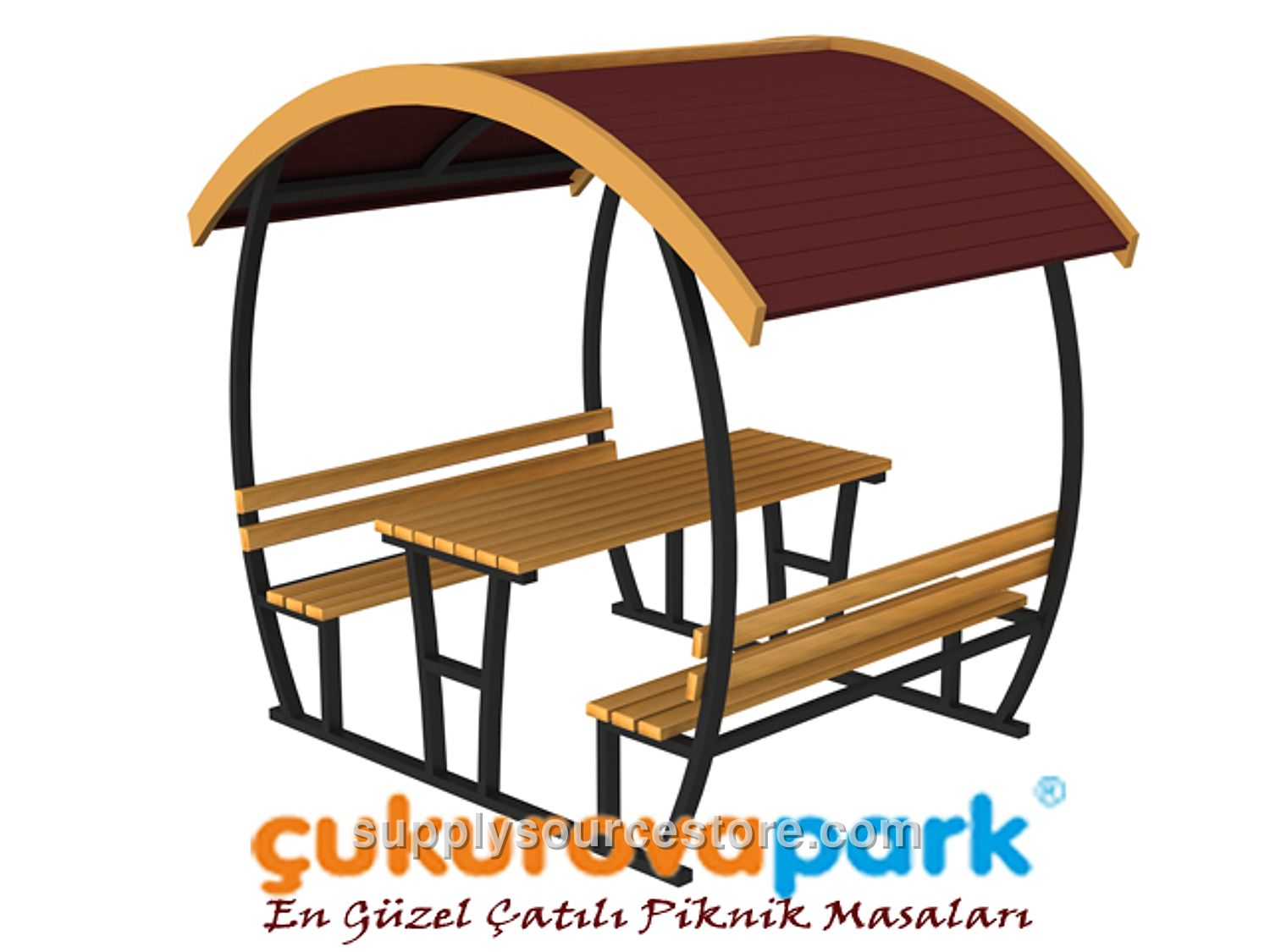 Covered Picnic Table (Metal) 225(L)x180(W)x243(H)