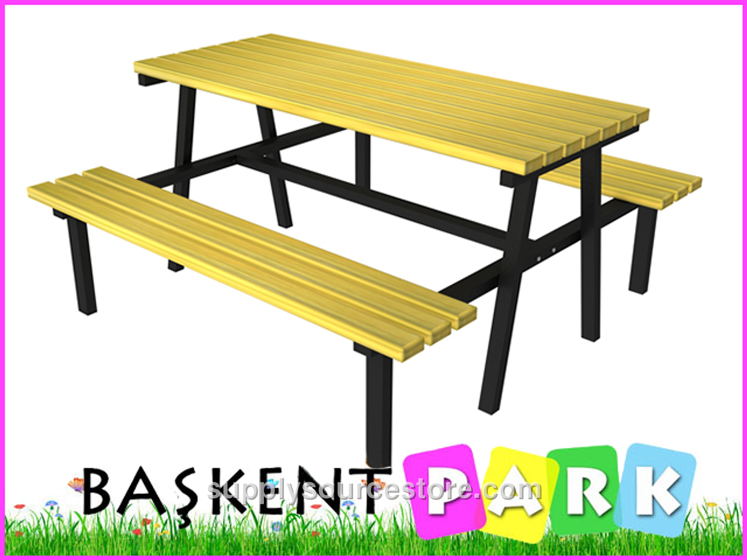 Picnic Table (Metal Legs) 195(L) x 180(W) x 75(H)
