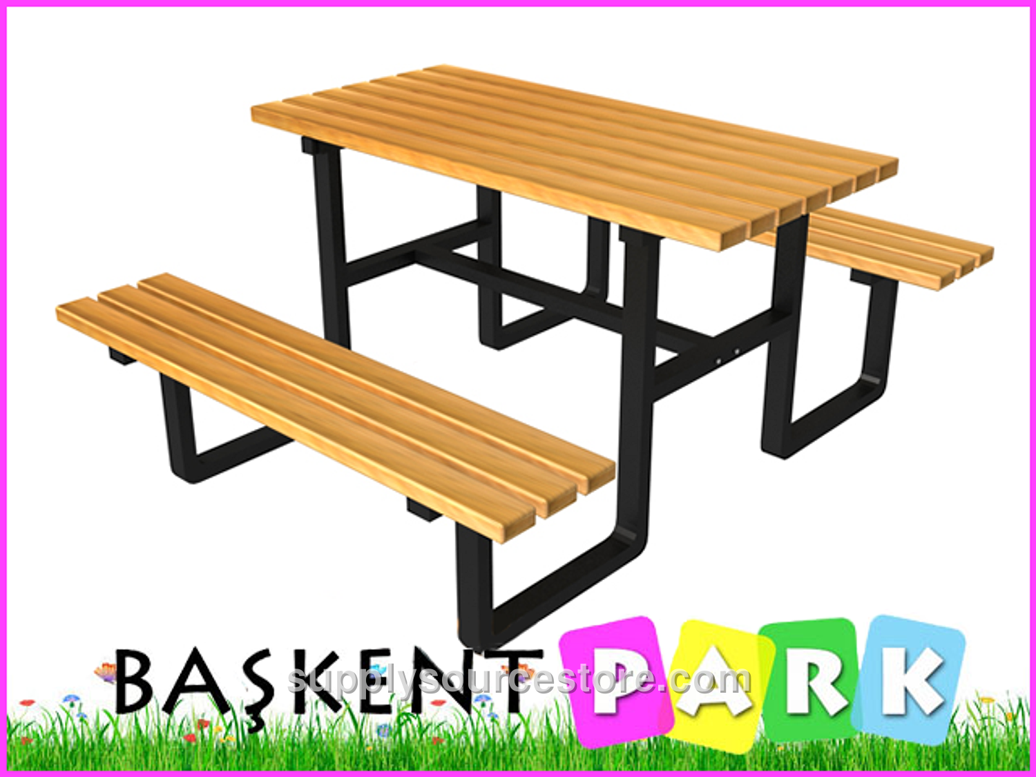 Picnic Table (Metal Legs) 145(L)x162.5(W)x75(H)