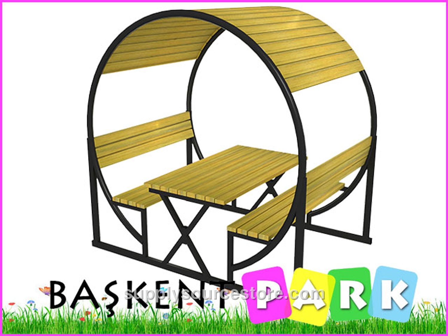 Covered Picnic Table (Metal) 250(L)x180(W)x250(H)