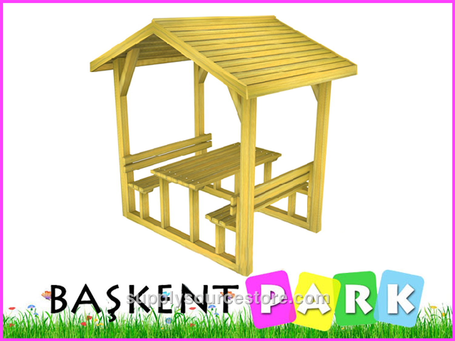 Canopy Picnic Table (Wood) 210(L)x195(W)x250(H)