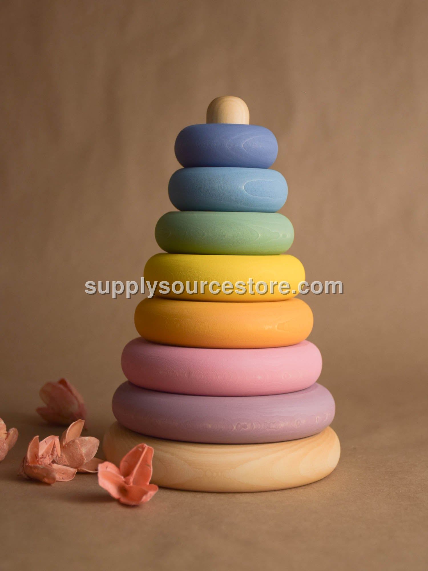 Pastel Ring Stacking Toy Turned