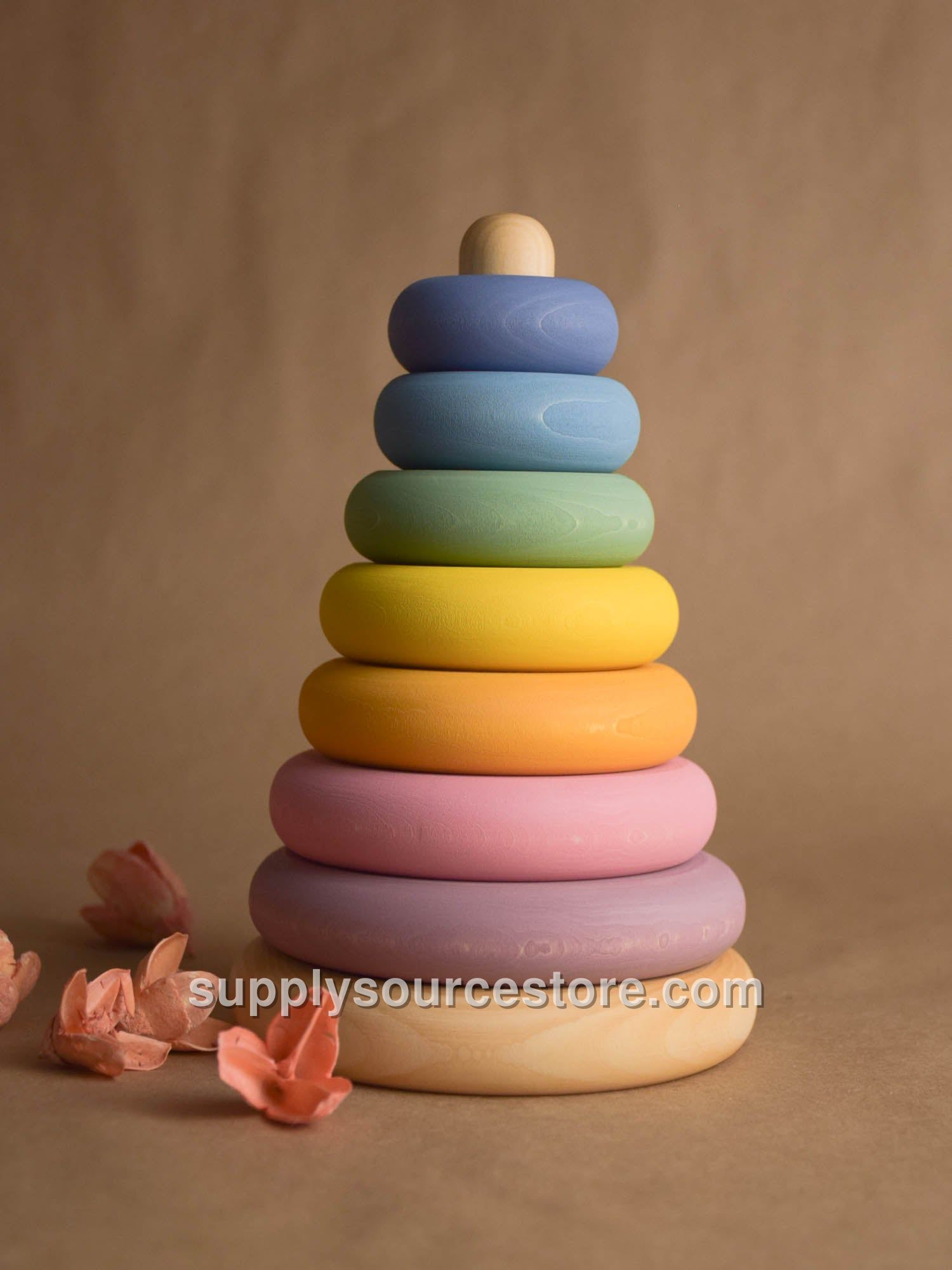 Pastel Ring Stacking Toy Turned
