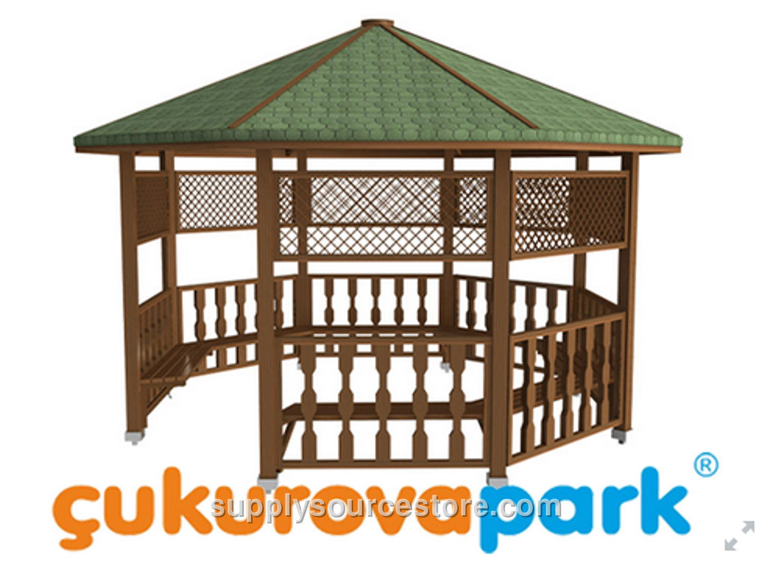 Wooden Octagonal Gazebo 400x400x300 (L×W×H)