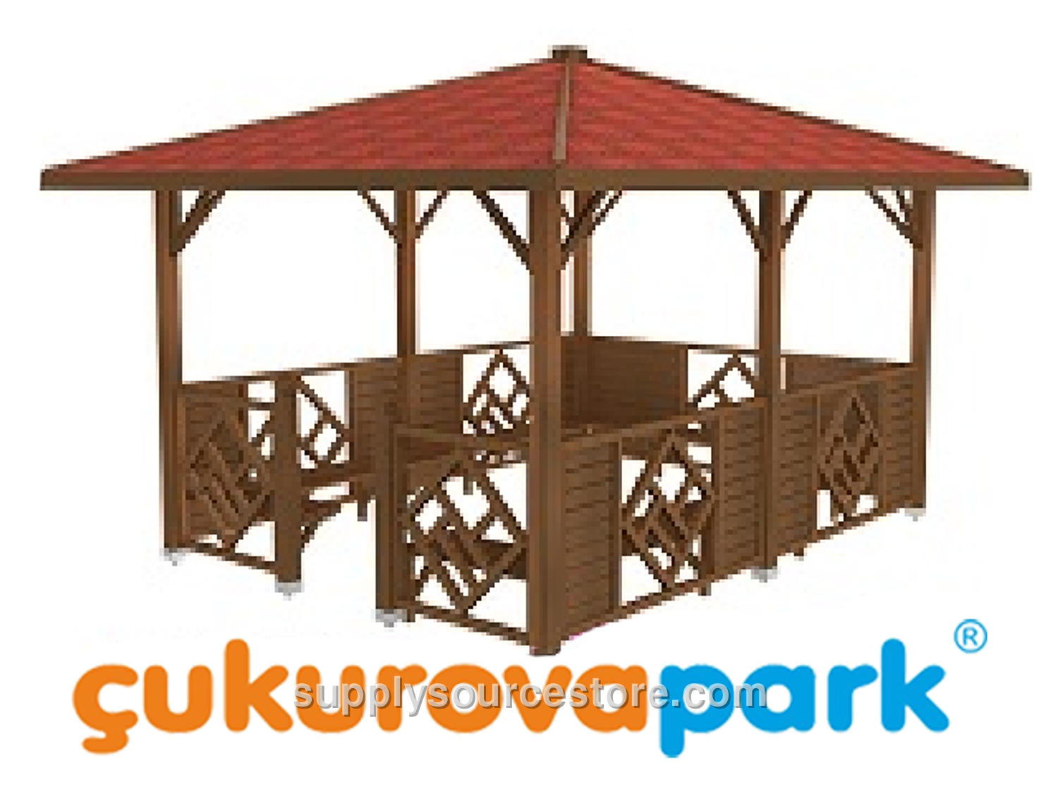Wooden Rectangular Gazebo 300x400x300 (L*W*H)