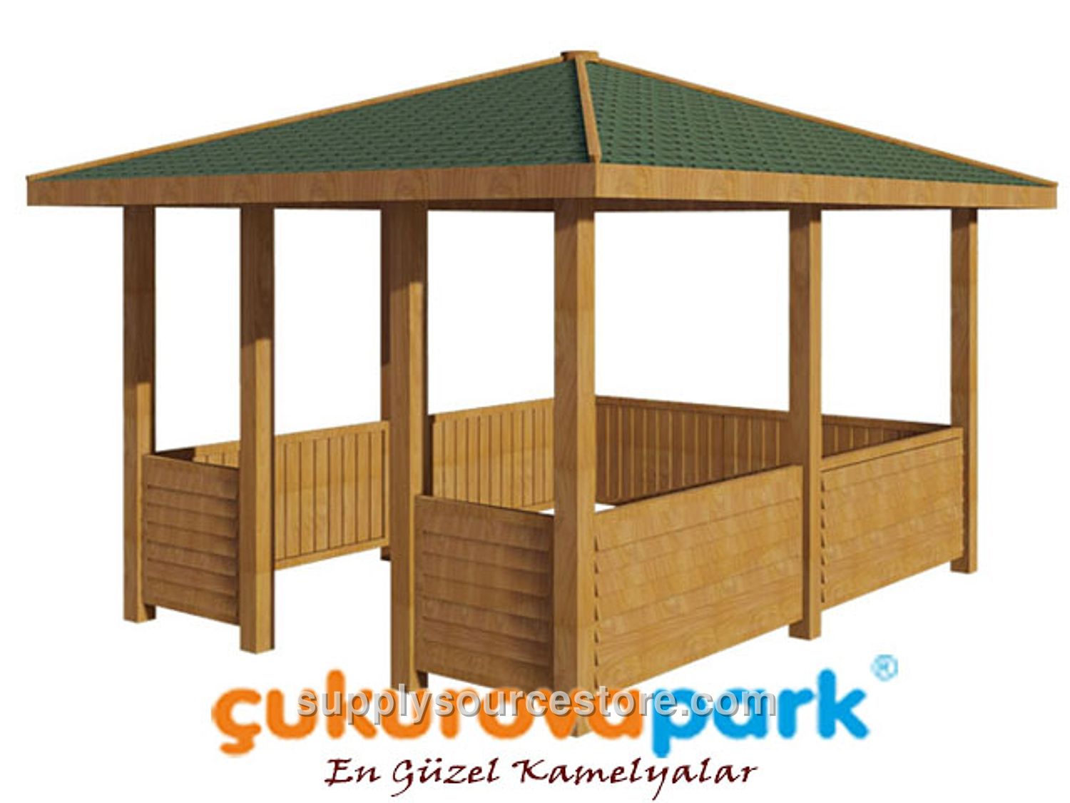 Wooden Rectangular Gazebo 300x400x300 (L*W*H)
