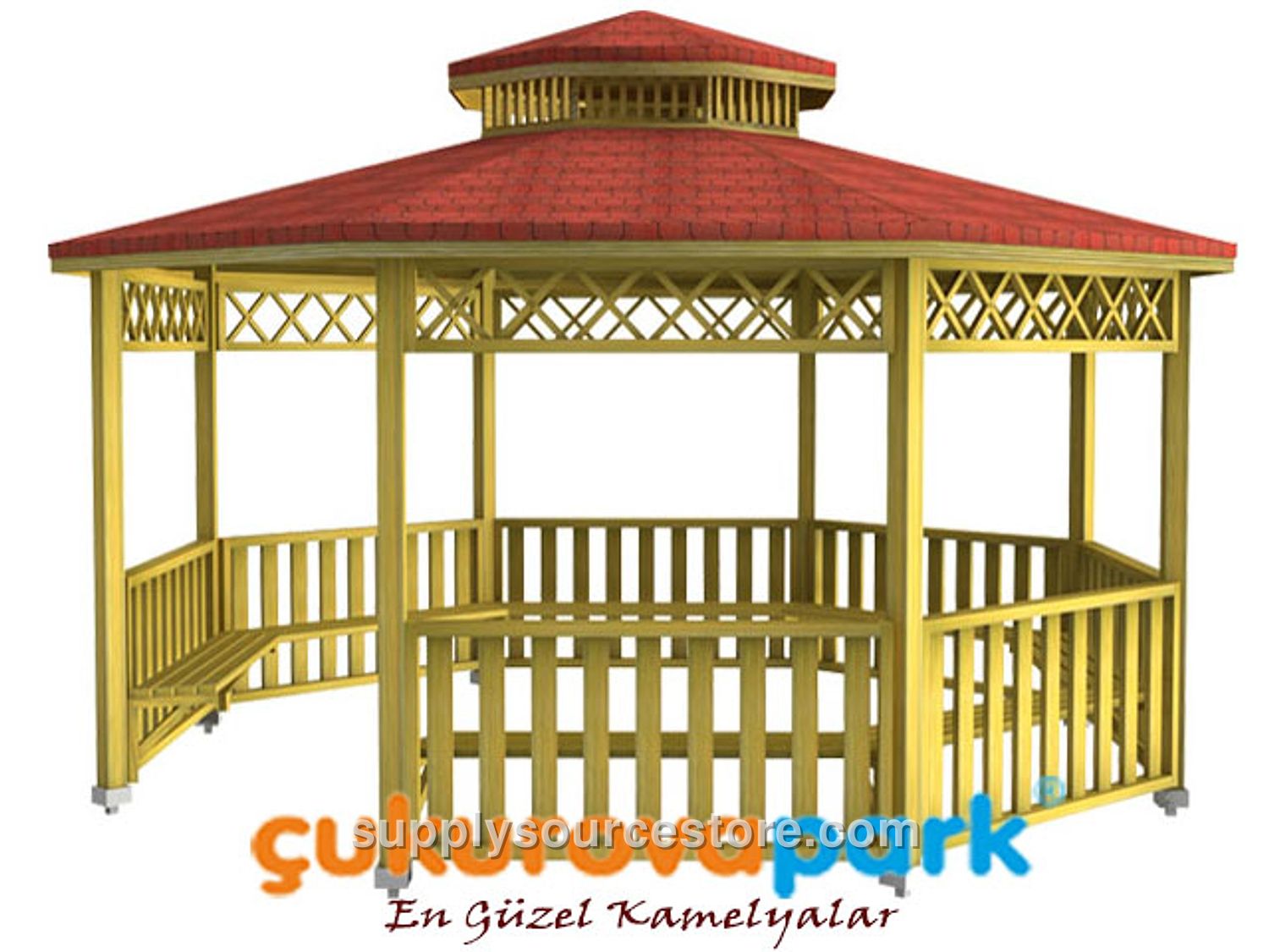 Wooden Octagonal Gazebo 500x500x330 (L×W×H)