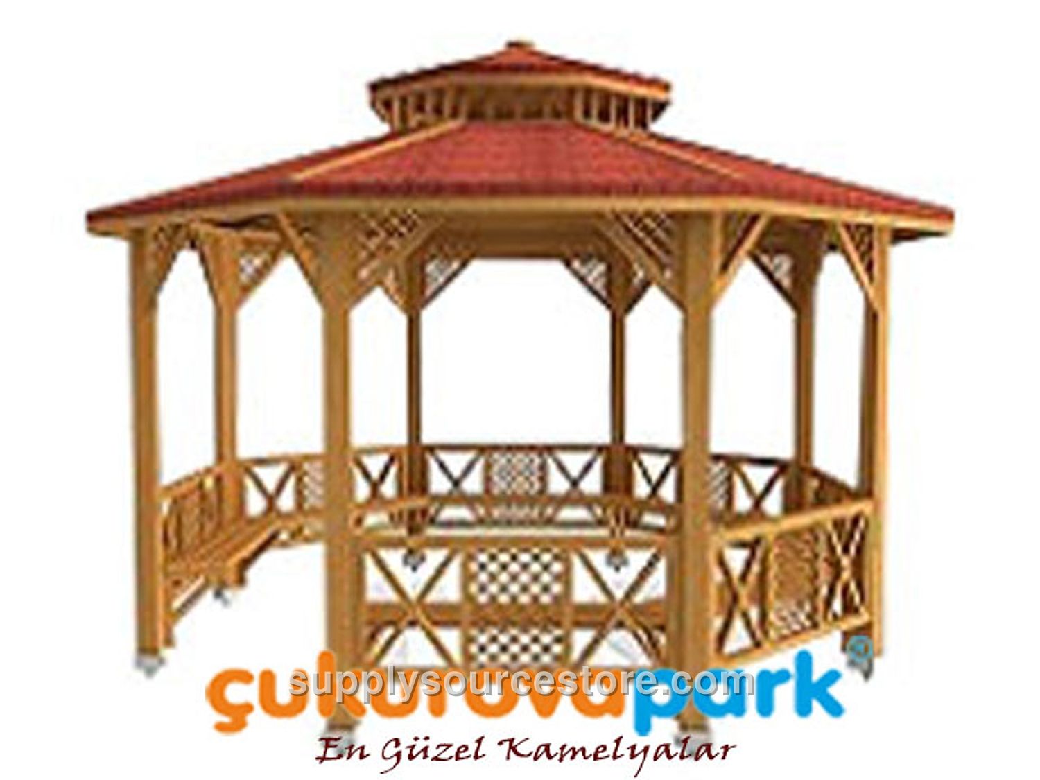 Wooden Octagonal Gazebo 400(L)x400(W)x330(H)